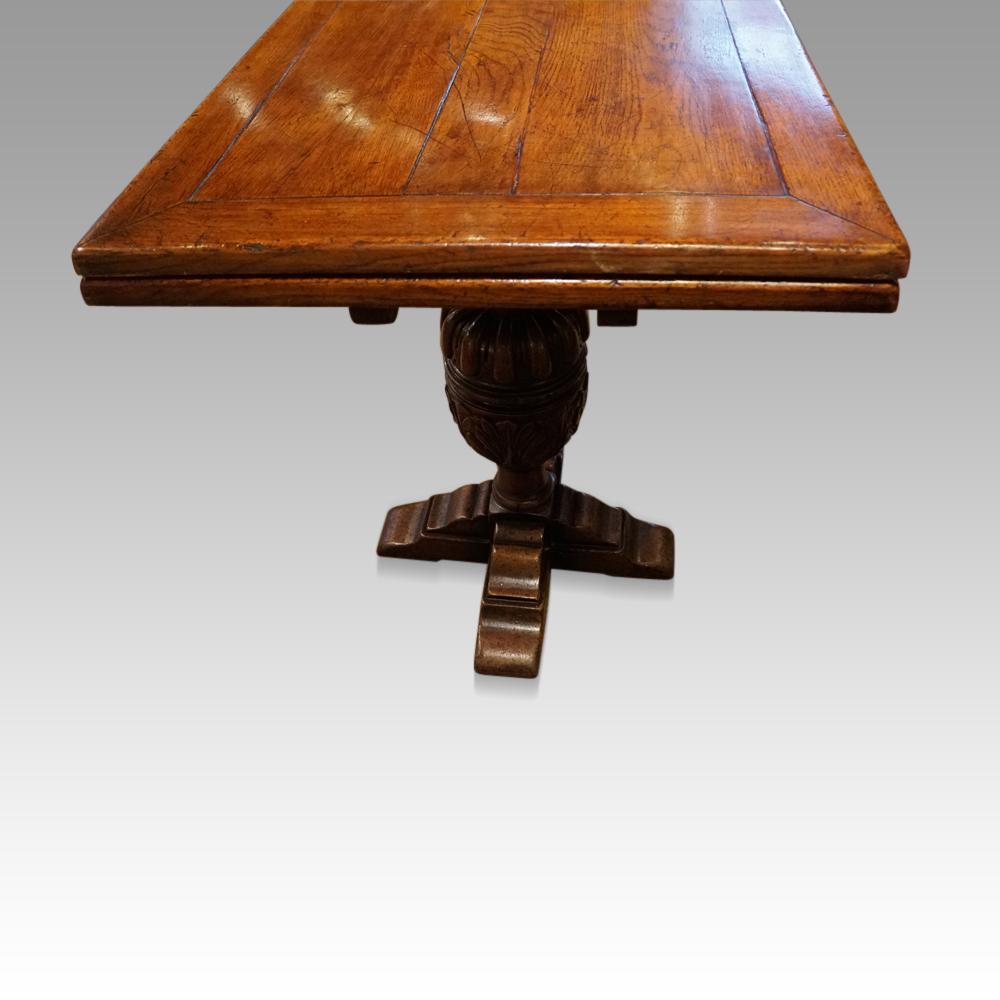 Oak English oak draw leaf refectory dining table 