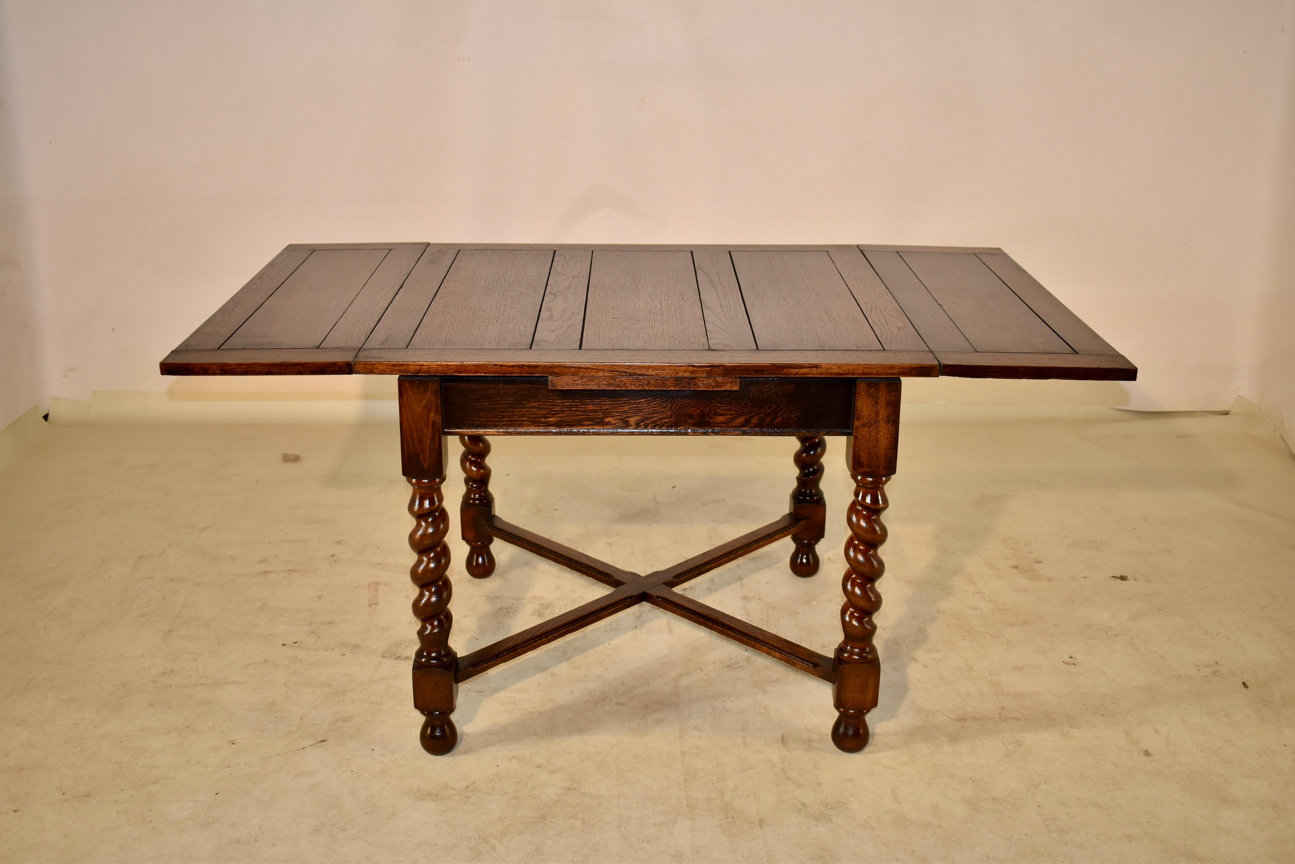 Englischer Eichenholztisch mit ausziehbarem Blatt, um 1900 im Angebot 2
