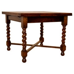 English Oak Draw Leaf Table, c. 1900