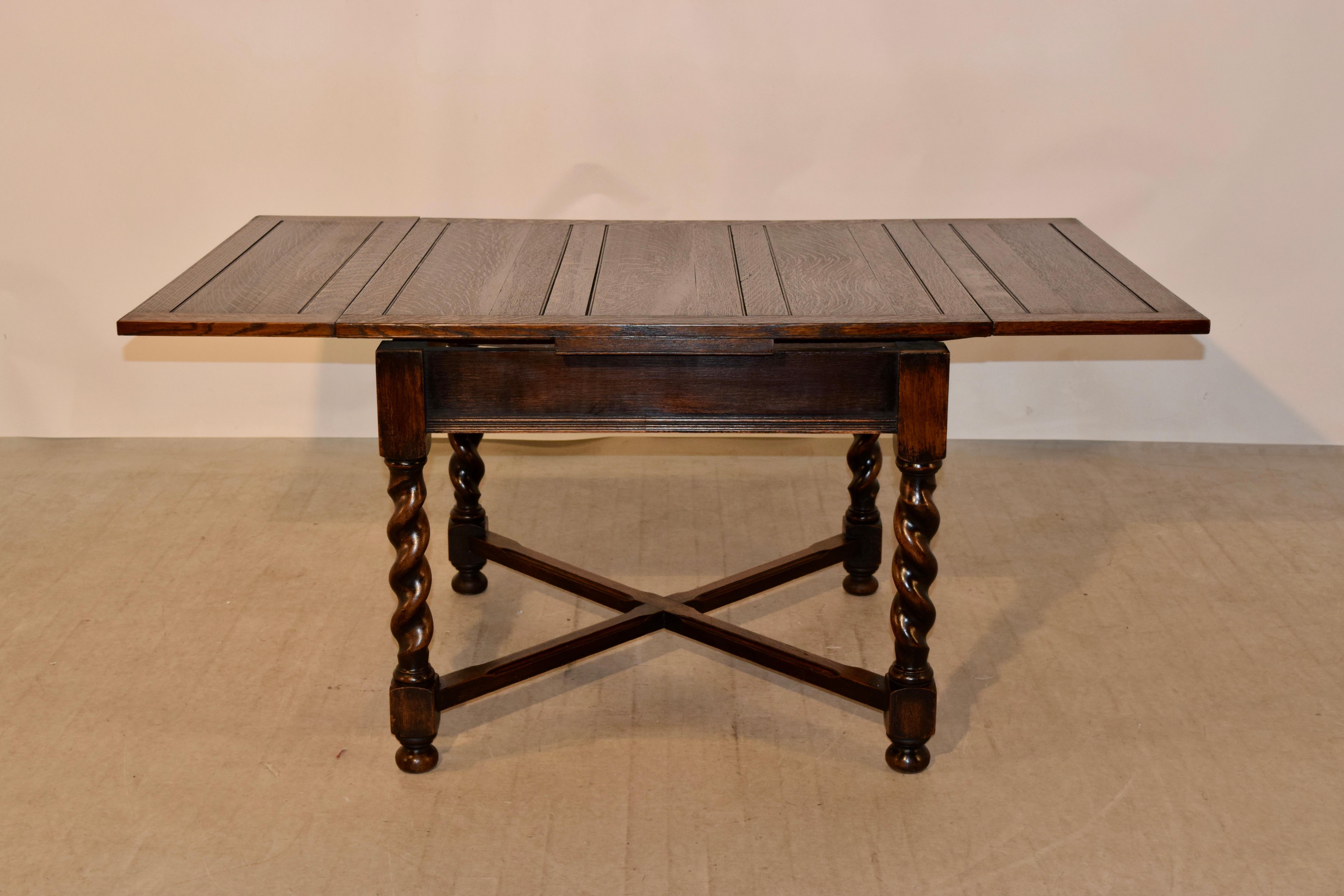 English Oak Drawleaf Table, circa 1900 2