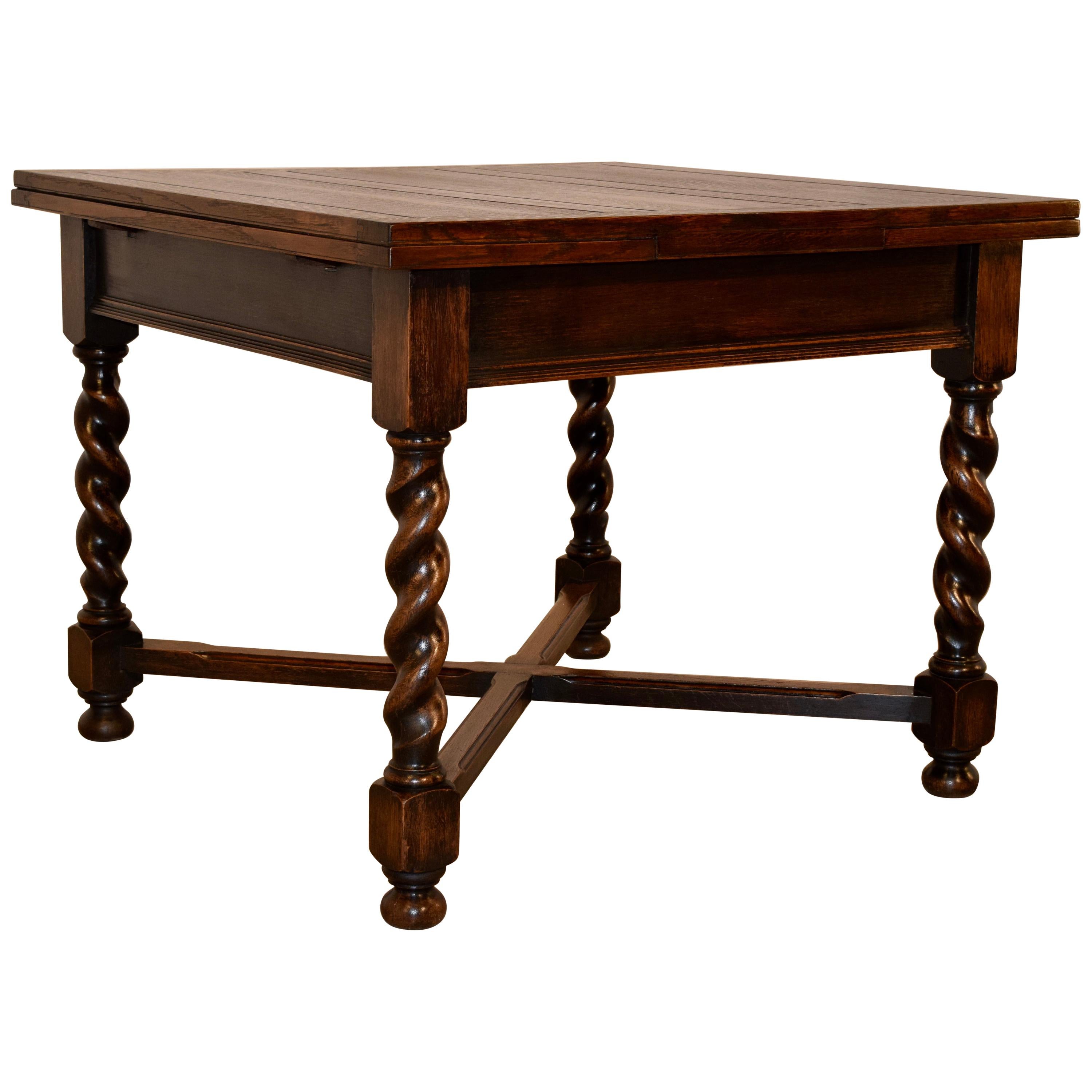 English Oak Drawleaf Table, circa 1900