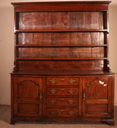 English Oak Dresser and Rack Early 18th Century