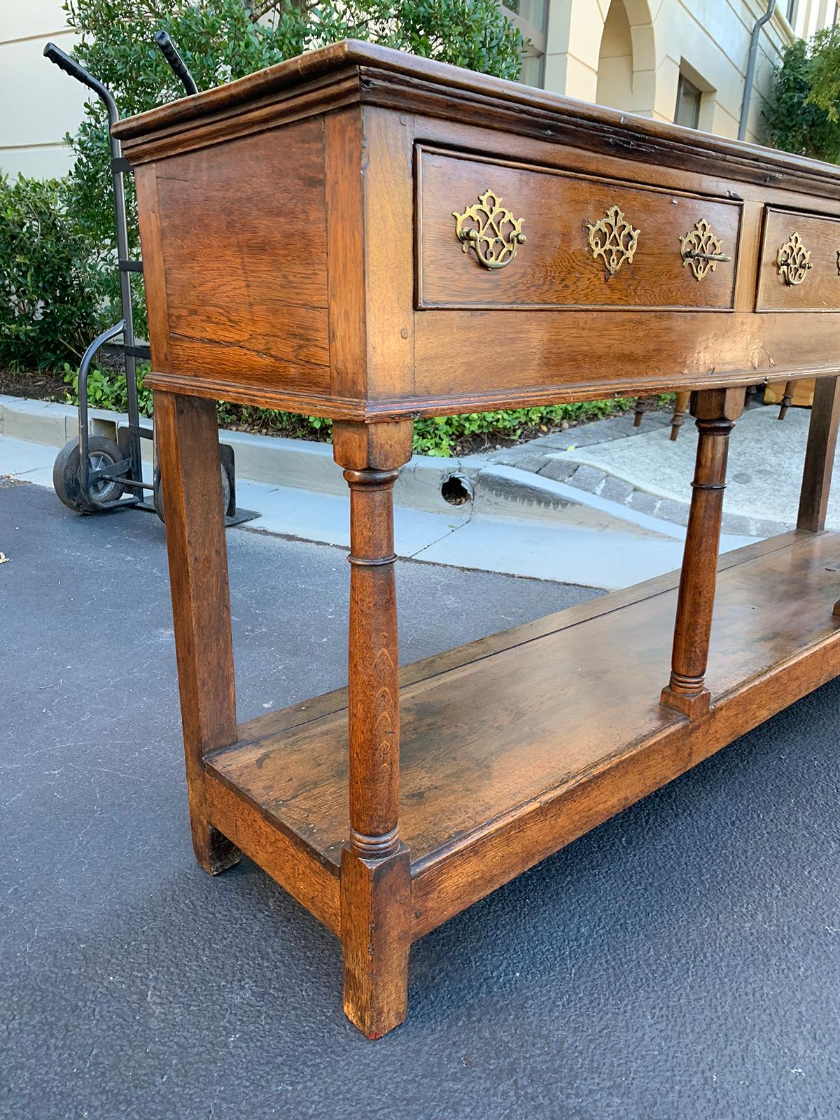 English Oak Dresser Base, All Original, circa 1790s 6