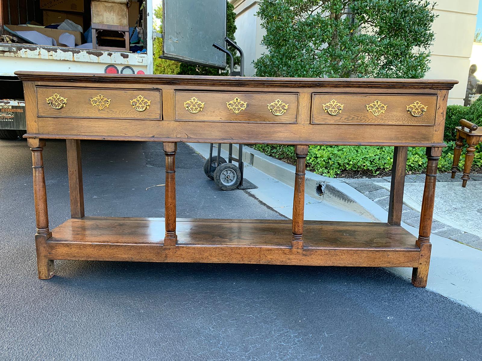 English Oak Dresser Base, All Original, circa 1790s 9