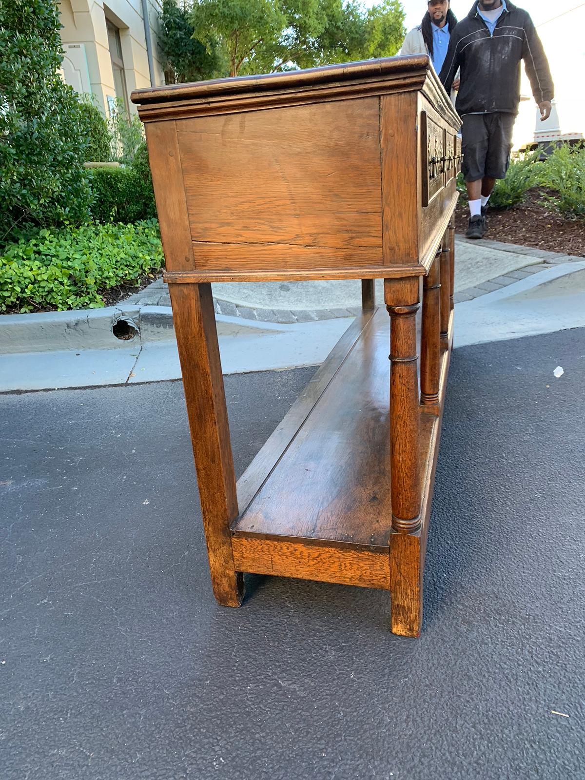 Late 18th Century English Oak Dresser Base, All Original, circa 1790s