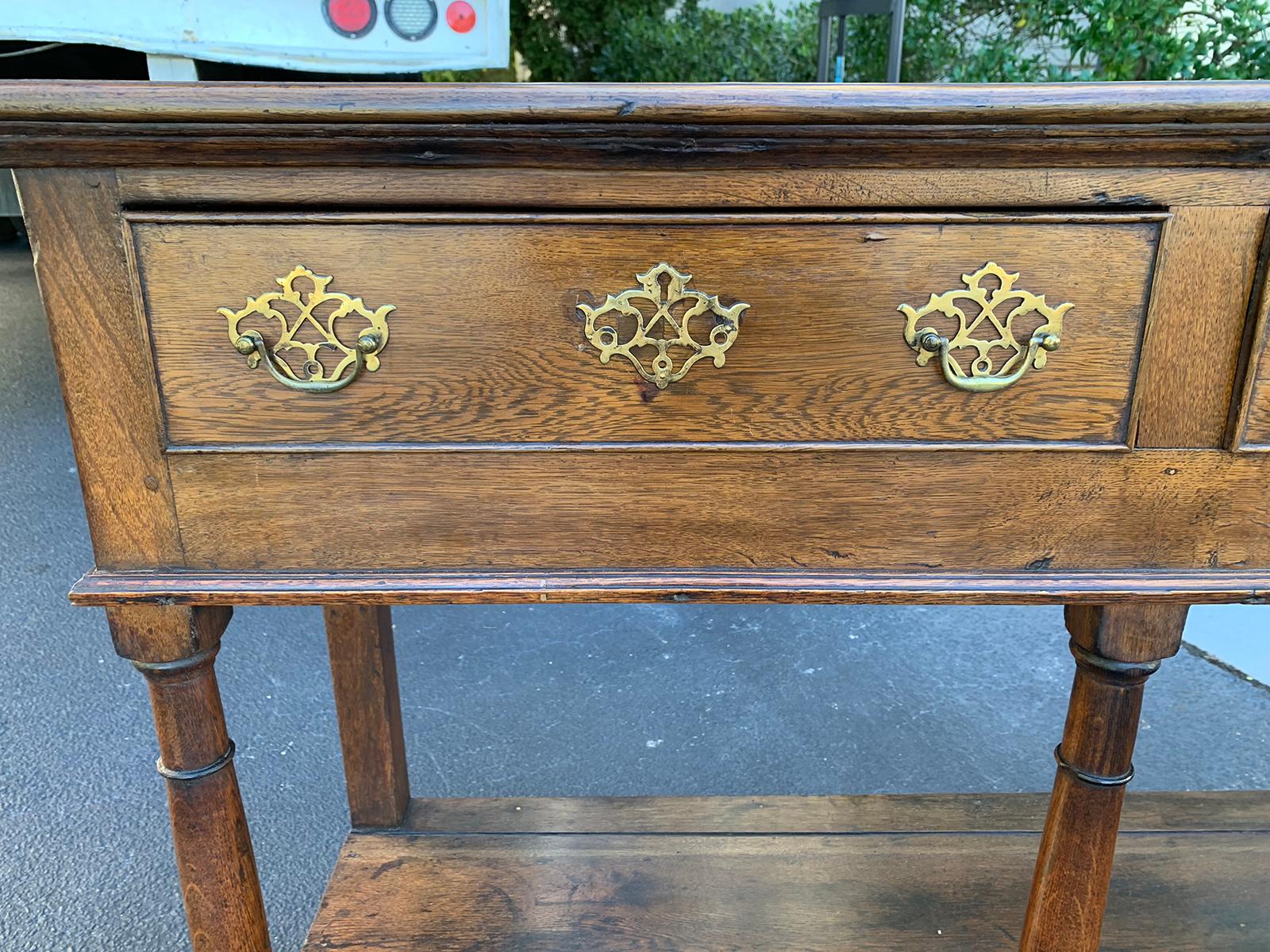 English Oak Dresser Base, All Original, circa 1790s 2