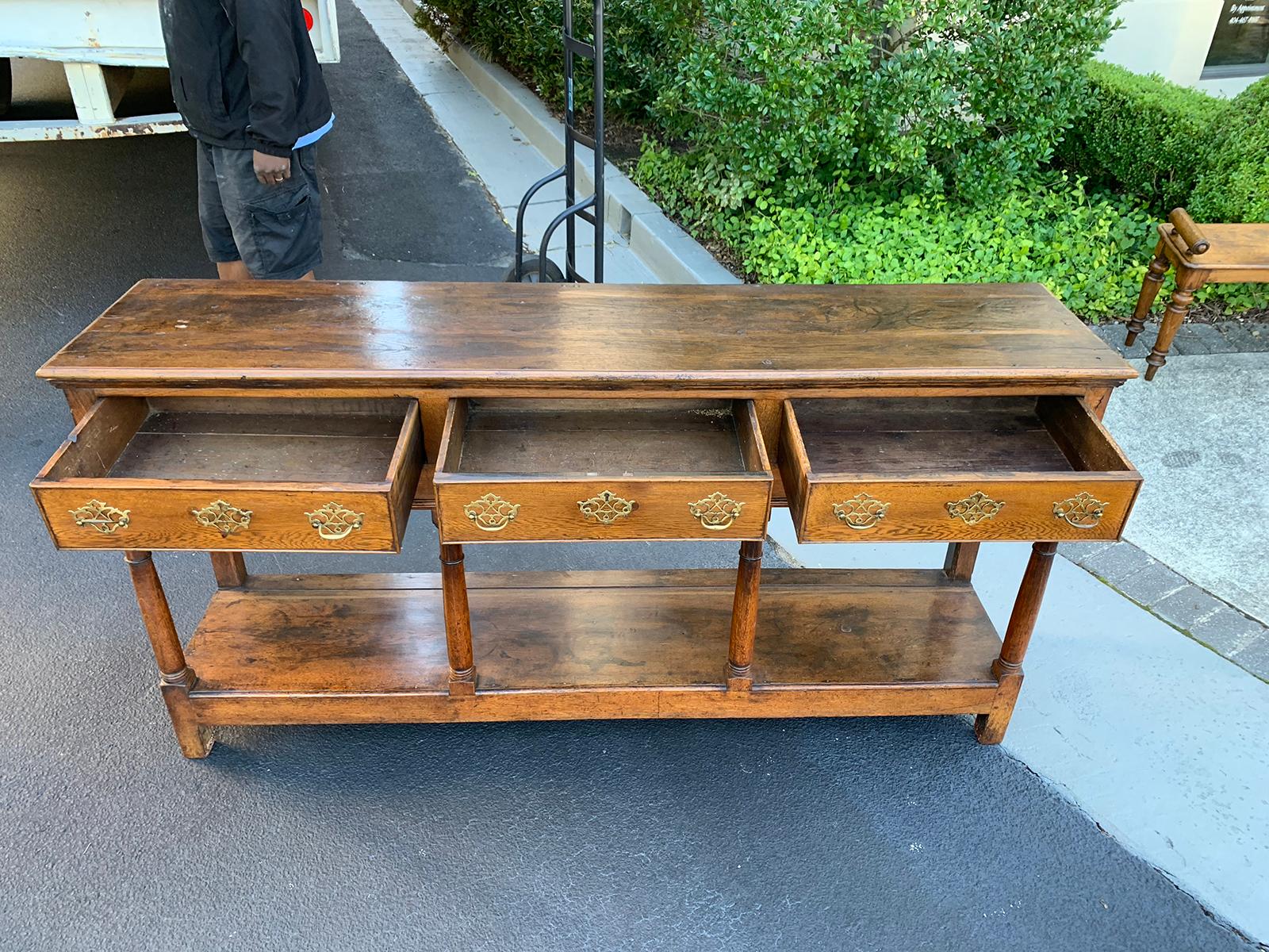 English Oak Dresser Base, All Original, circa 1790s 4