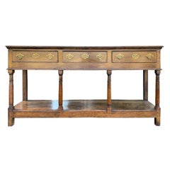 English Oak Dresser Base, All Original, circa 1790s