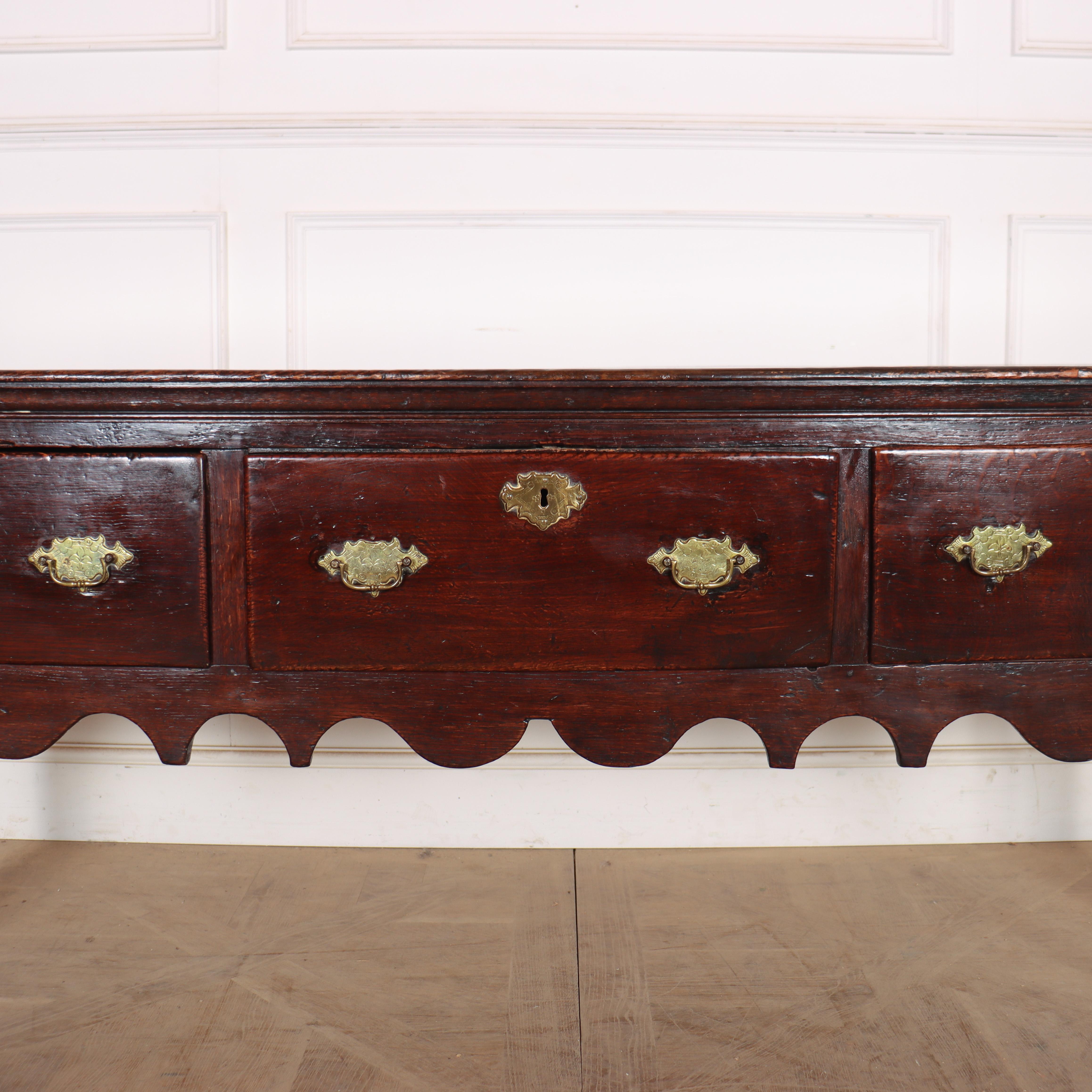 George III English Oak Dresser Base For Sale