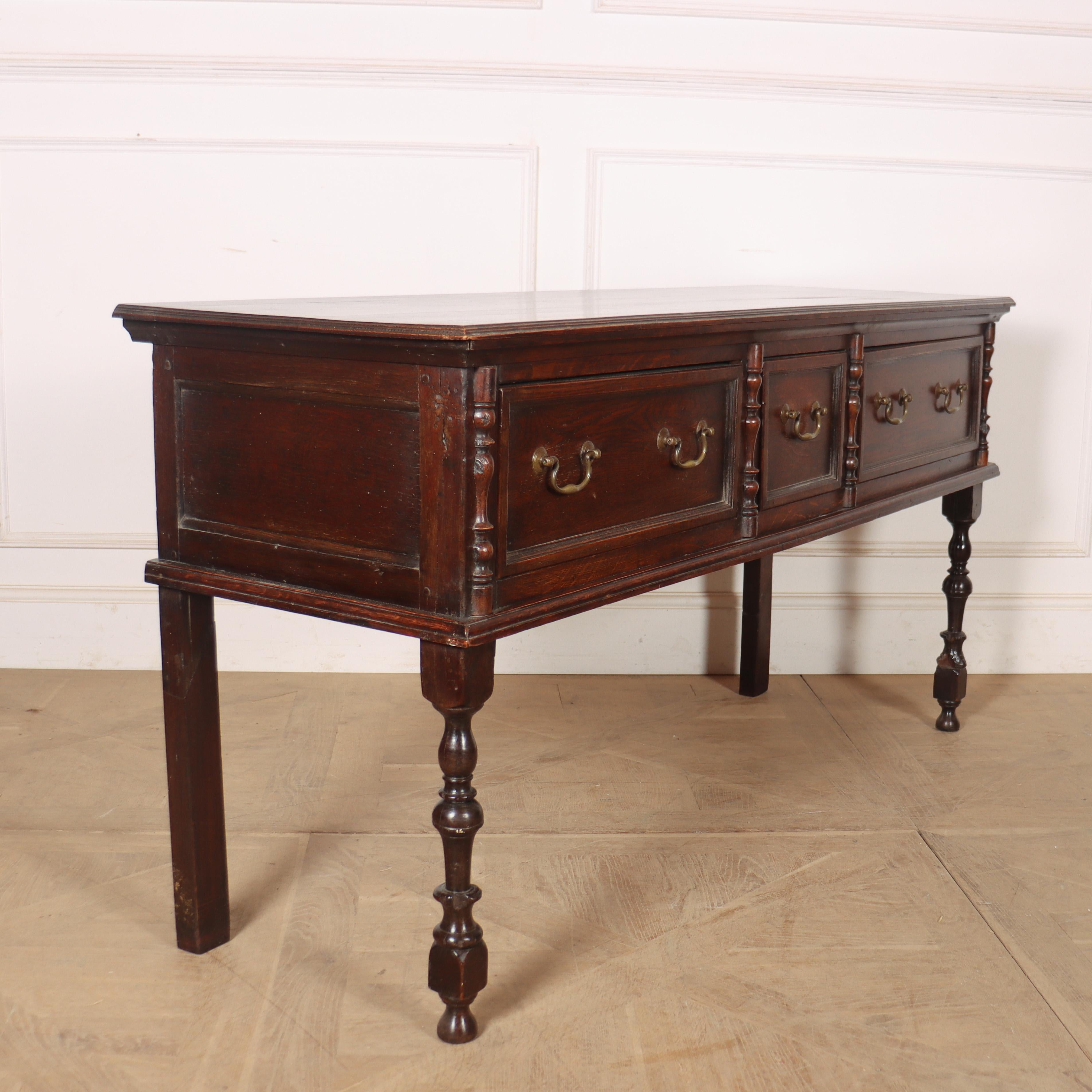 19th Century English Oak Dresser Base For Sale