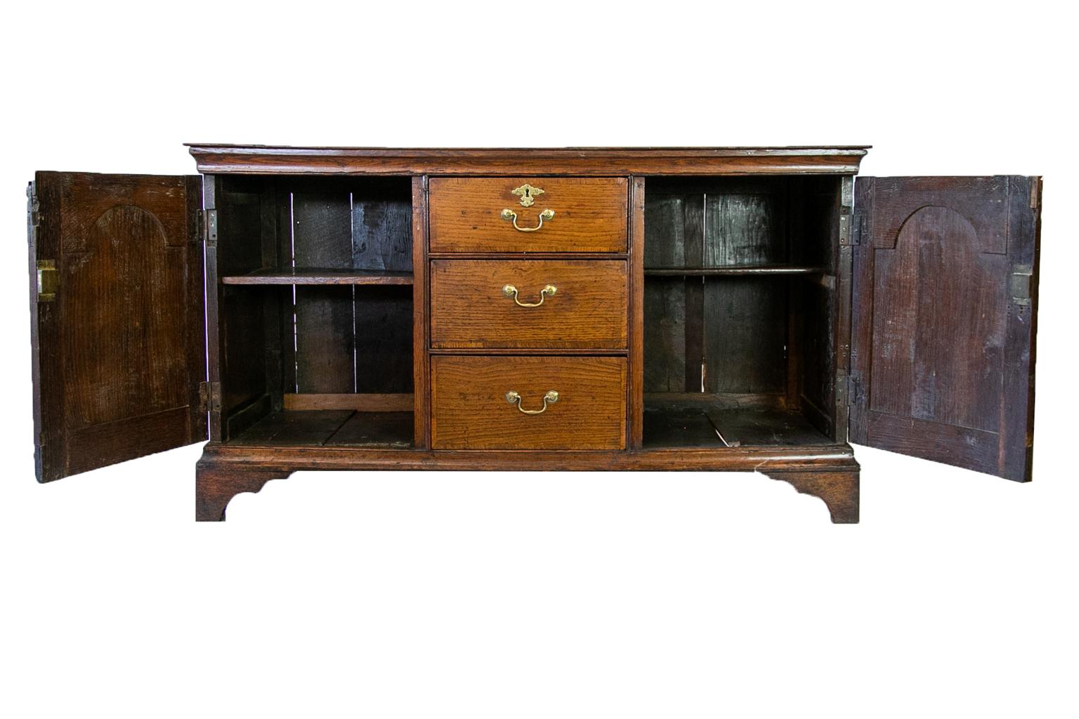 Mid-18th Century English Oak Dresser Base For Sale