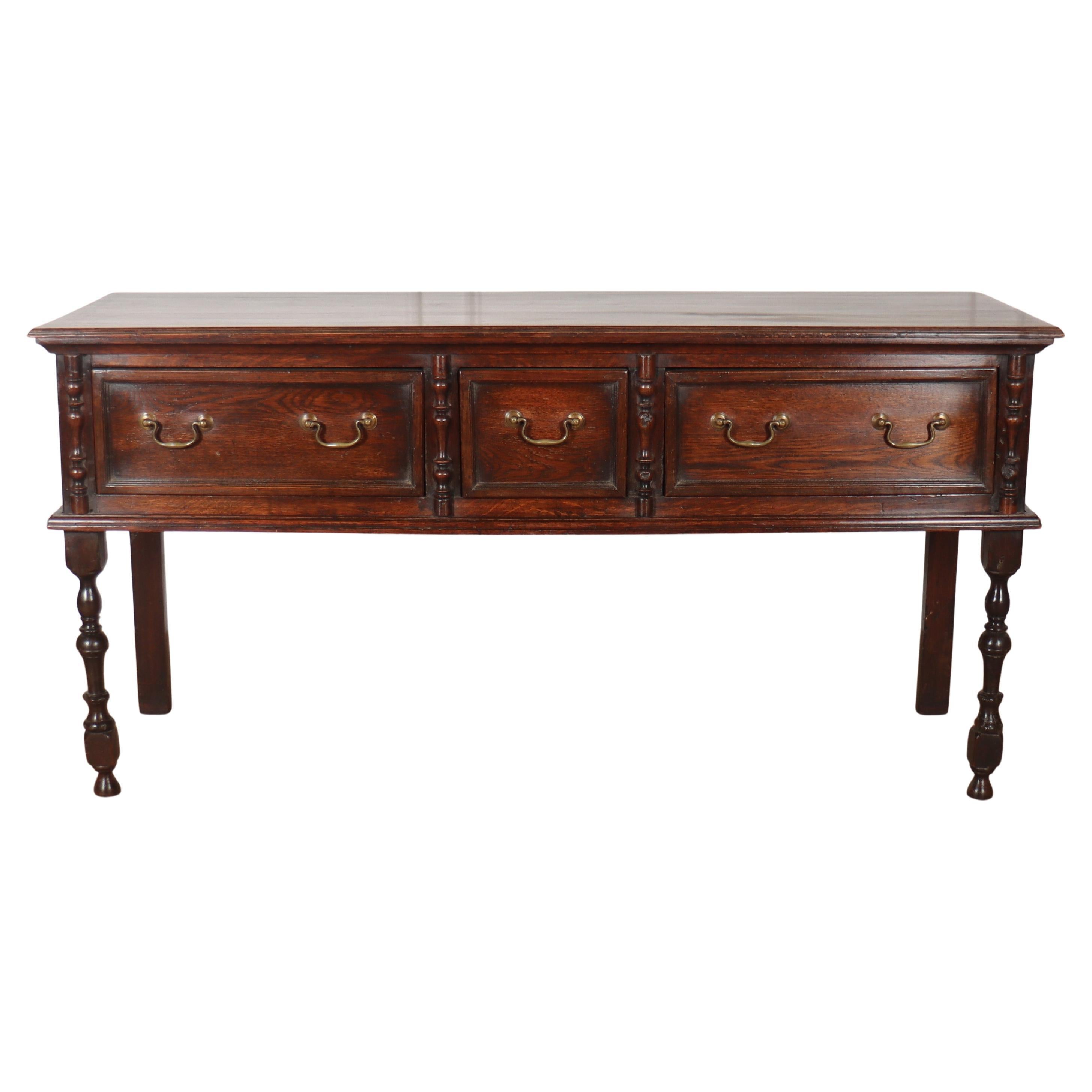 English Oak Dresser Base For Sale