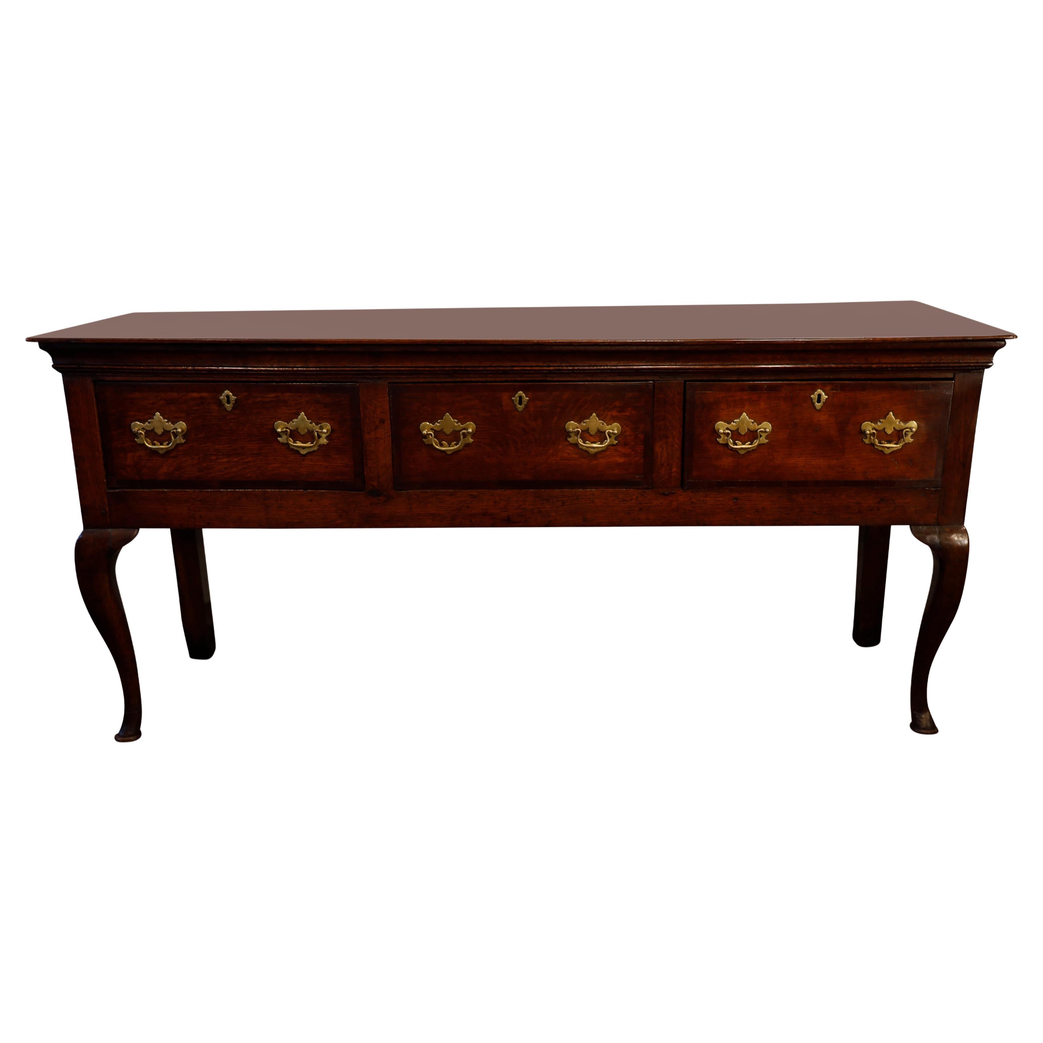 English Oak Dresser Base For Sale