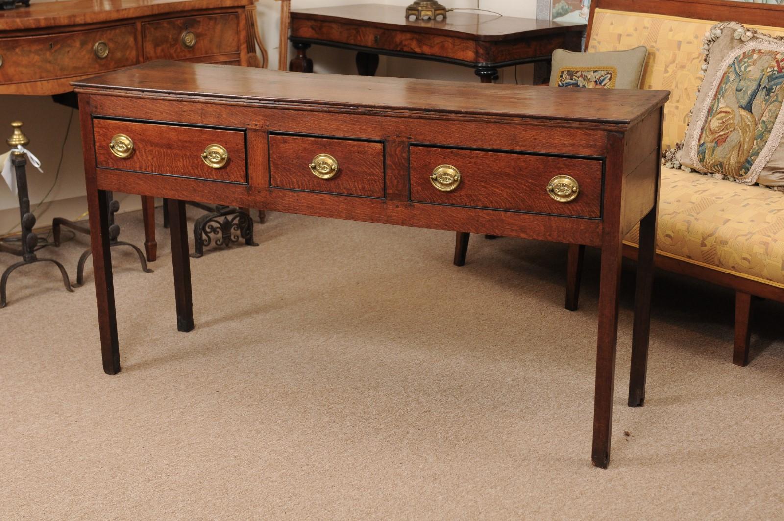 English Oak Dresser Base/Server, Early 19th Century 9