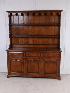 English Oak Dresser Base with Plate Rack Titmarsh & Goodwin Farmhouse