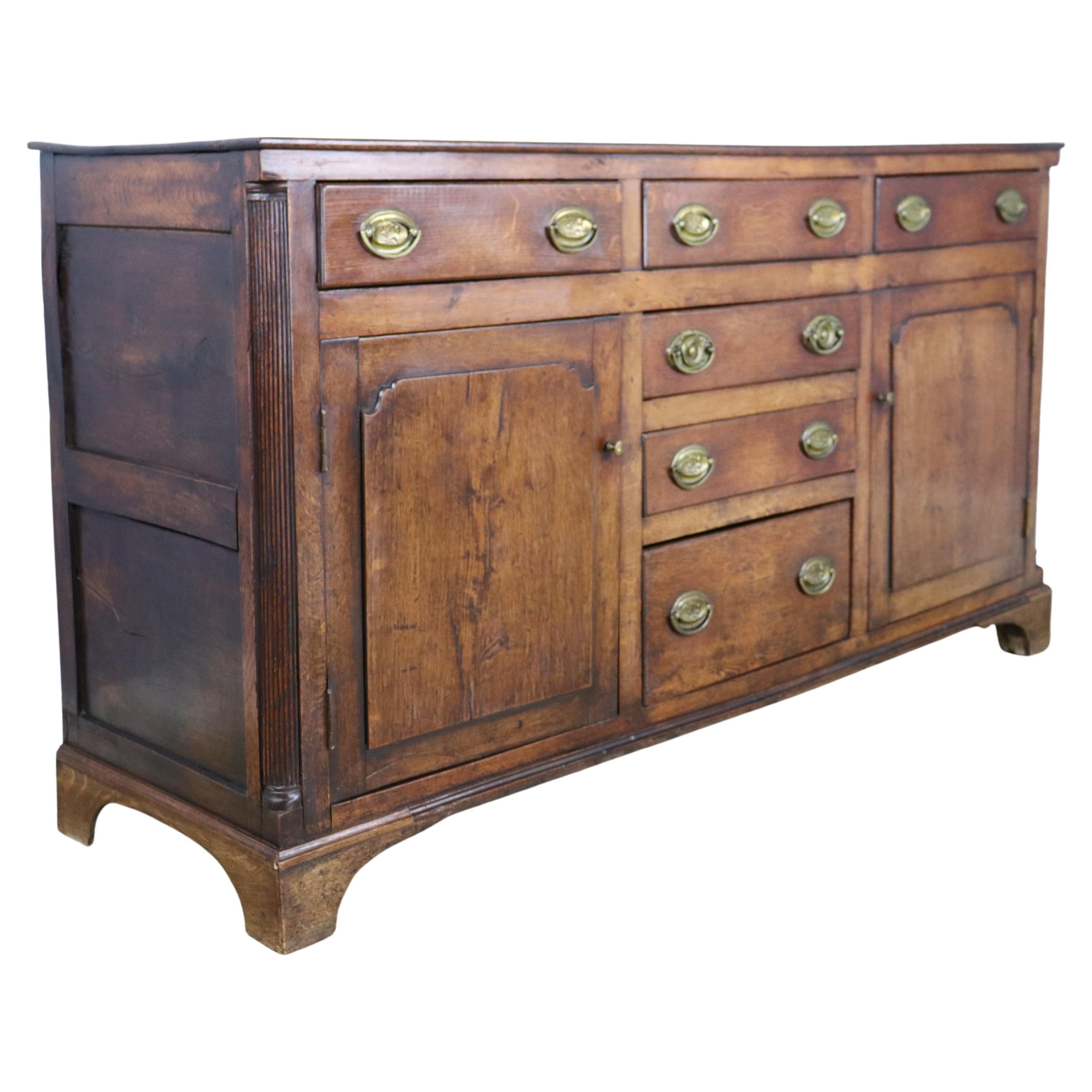 Antique English Oak South Wales Dresser Base with Potboard at 1stDibs