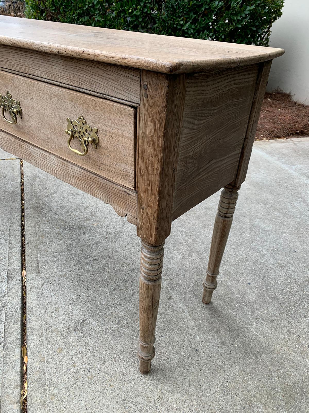 English Oak Dresser Base with Scrubbed Finish, Three Drawers, circa 1800 6