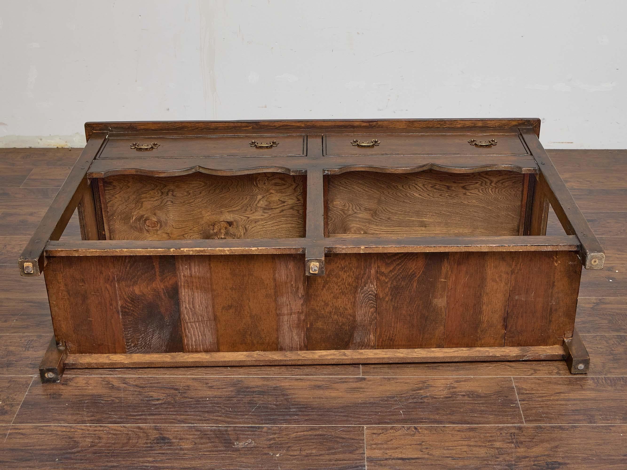 Base per comò in Oak inglese con due cassetti e ripiano inferiore, circa 1880 in vendita 1