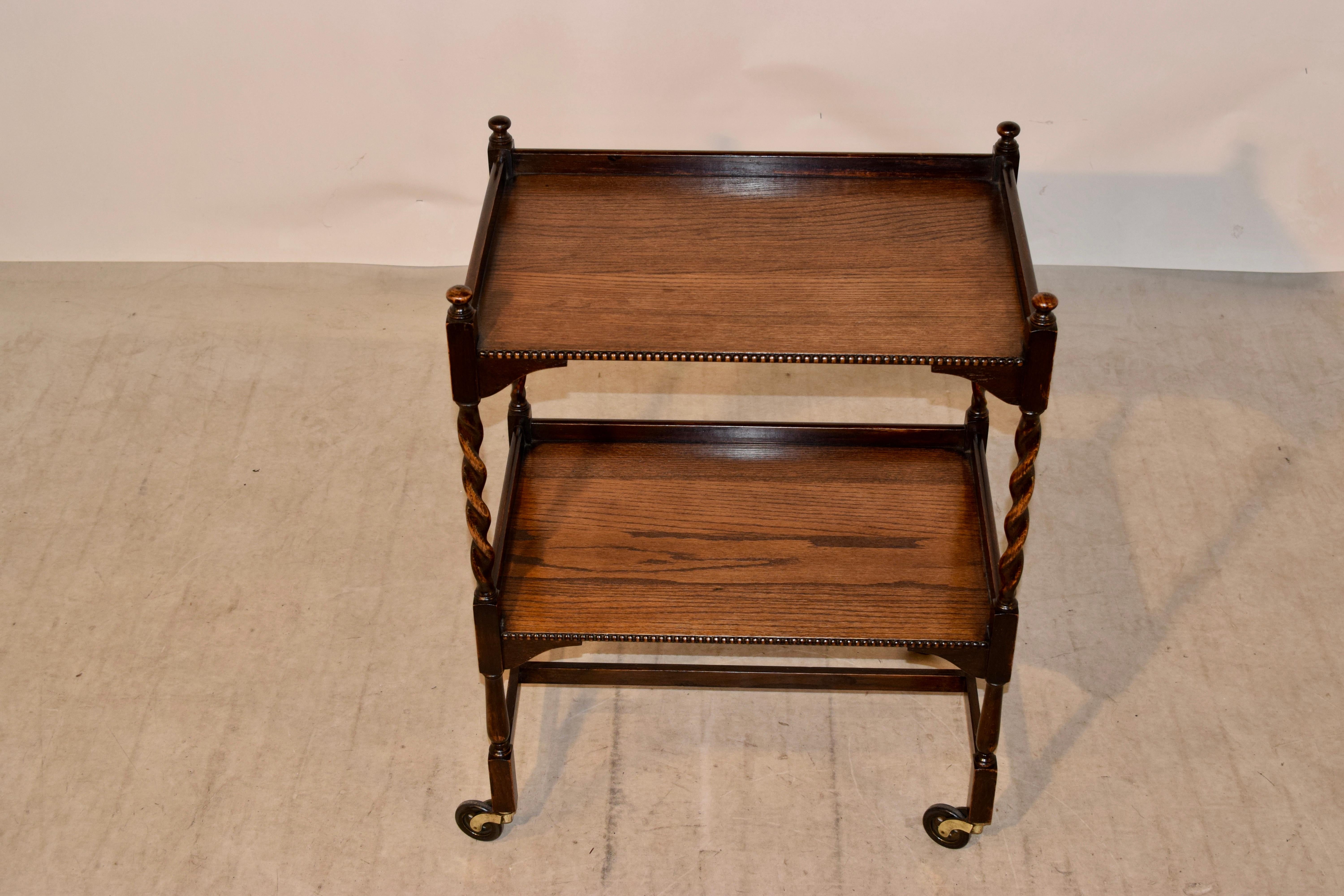 English Oak Drinks Cart, circa 1900 1