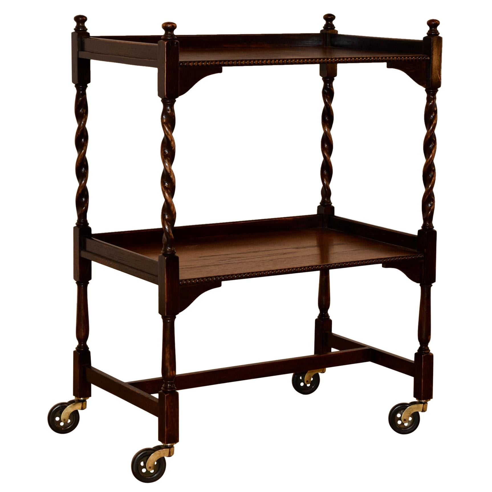 English Oak Drinks Cart, circa 1900