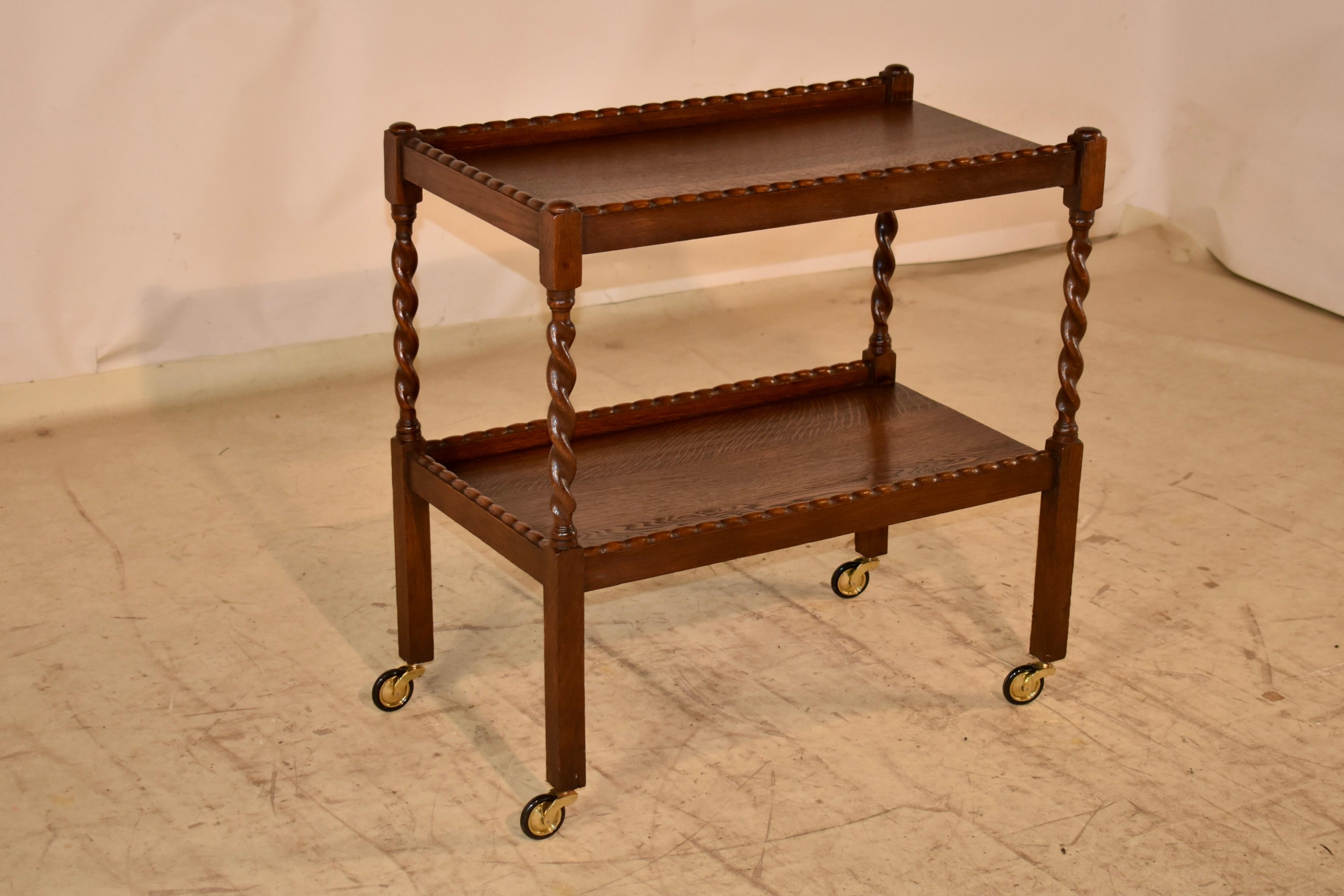 Edoardiano Carrello portabevande inglese in Oak, circa 1900 in vendita