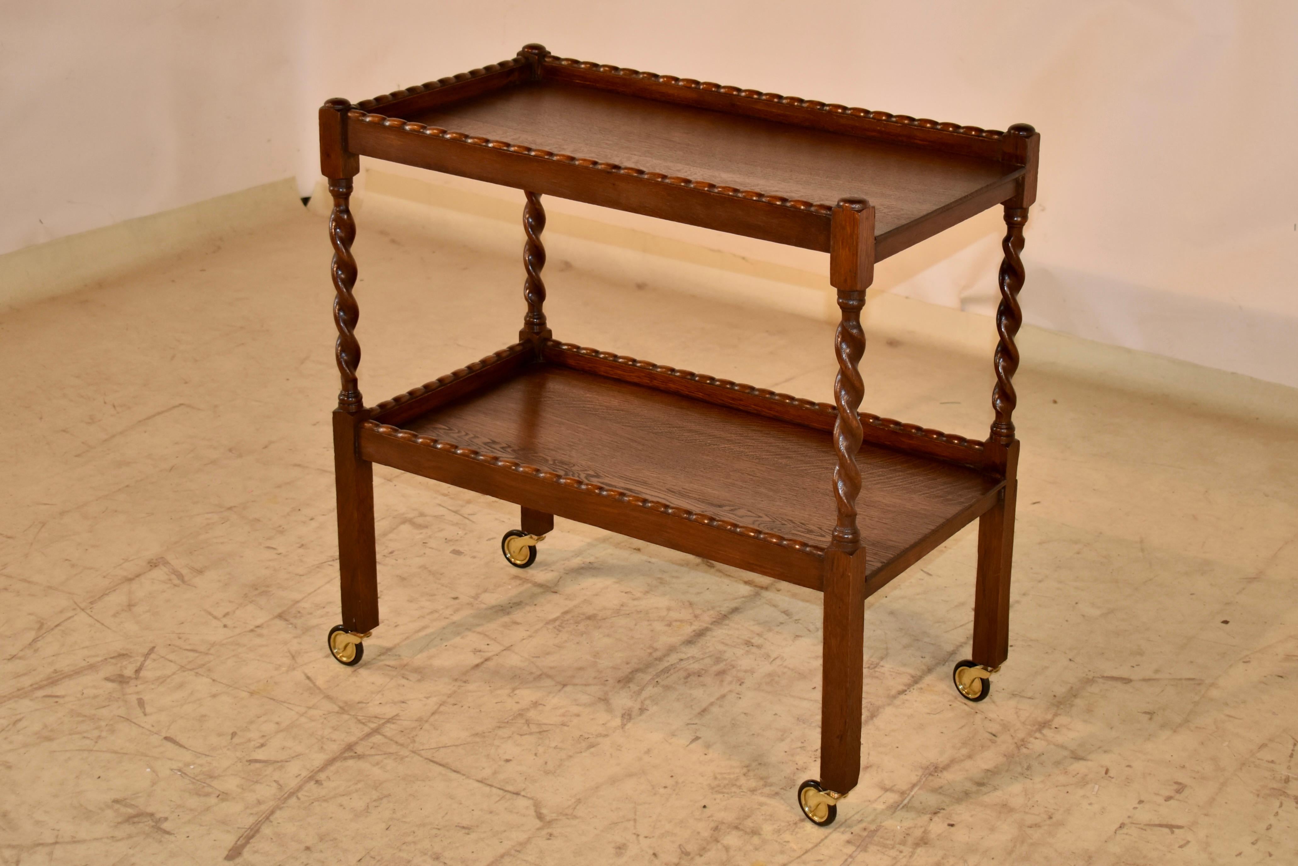 Inglese Carrello portabevande inglese in Oak, circa 1900 in vendita