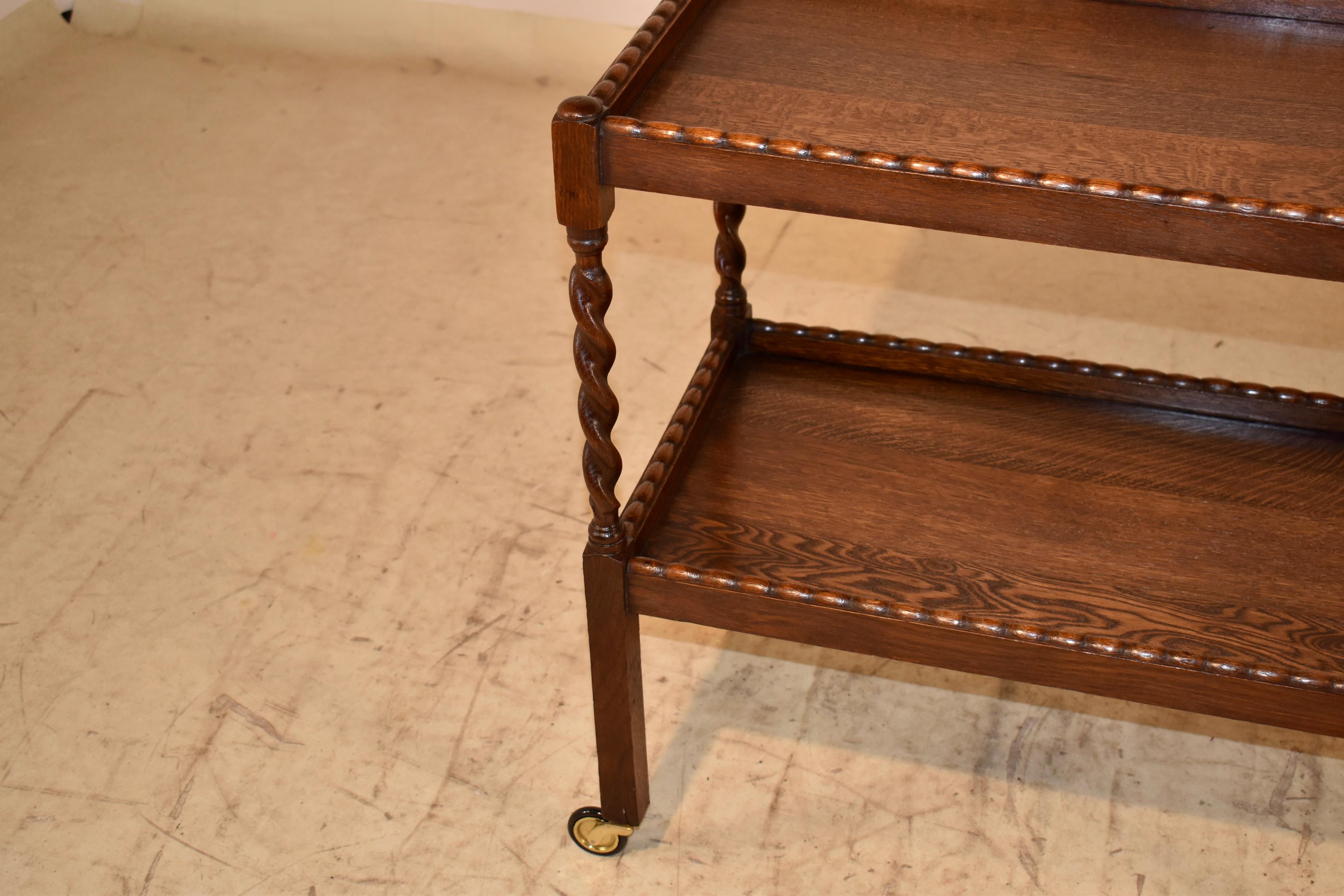 Inizio XX secolo Carrello portabevande inglese in Oak, circa 1900 in vendita