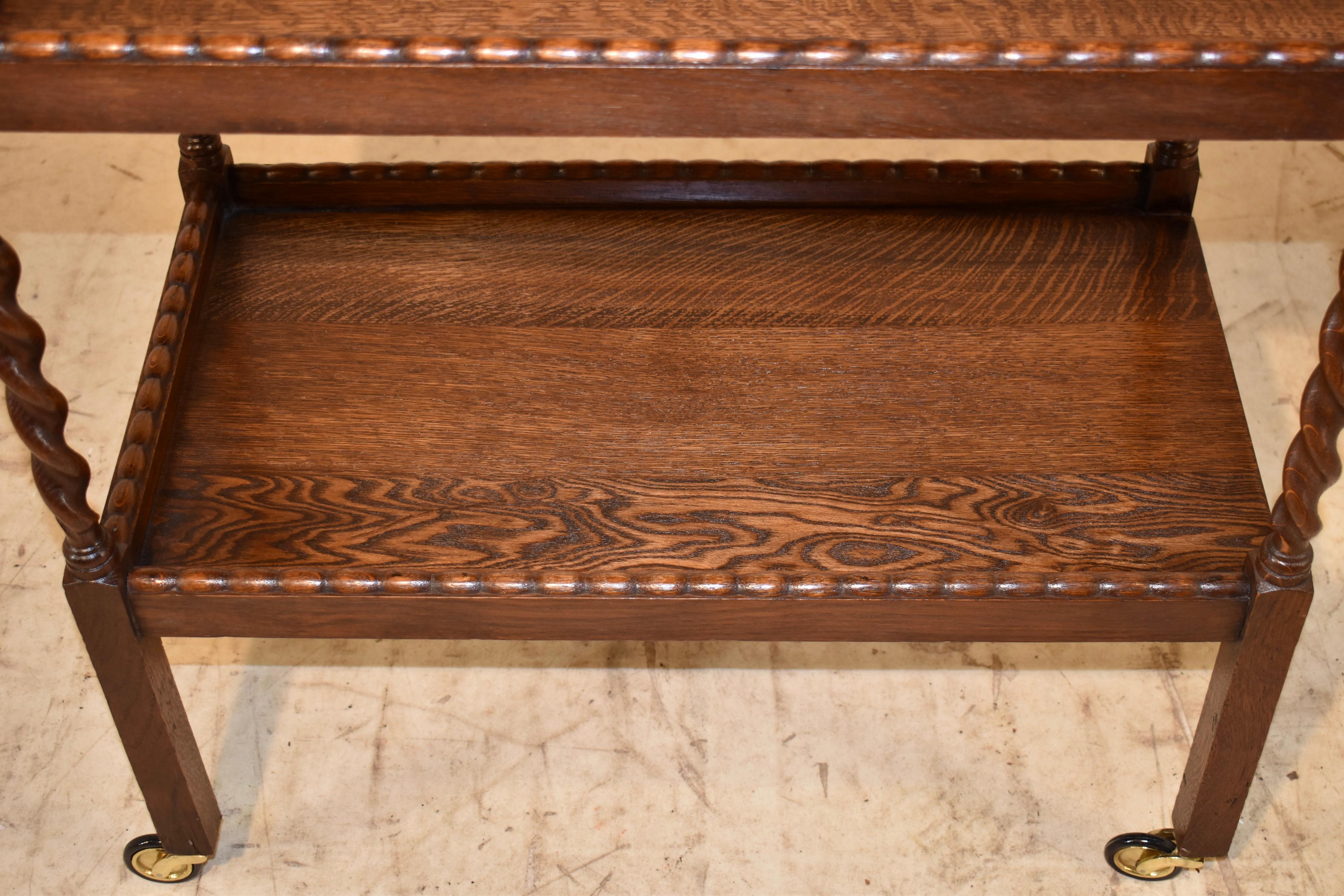 Quercia Carrello portabevande inglese in Oak, circa 1900 in vendita