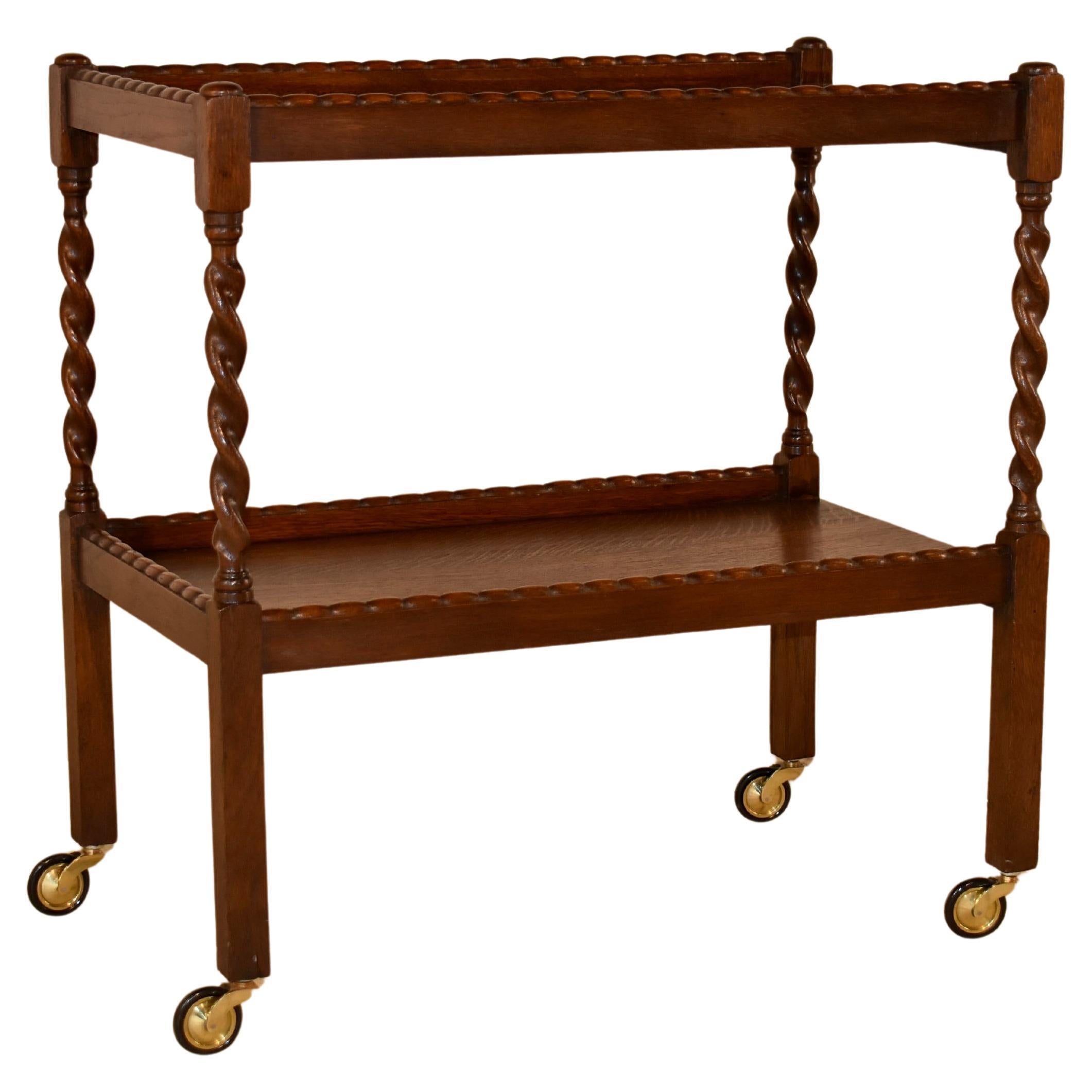 Carrello portabevande inglese in Oak, circa 1900 in vendita