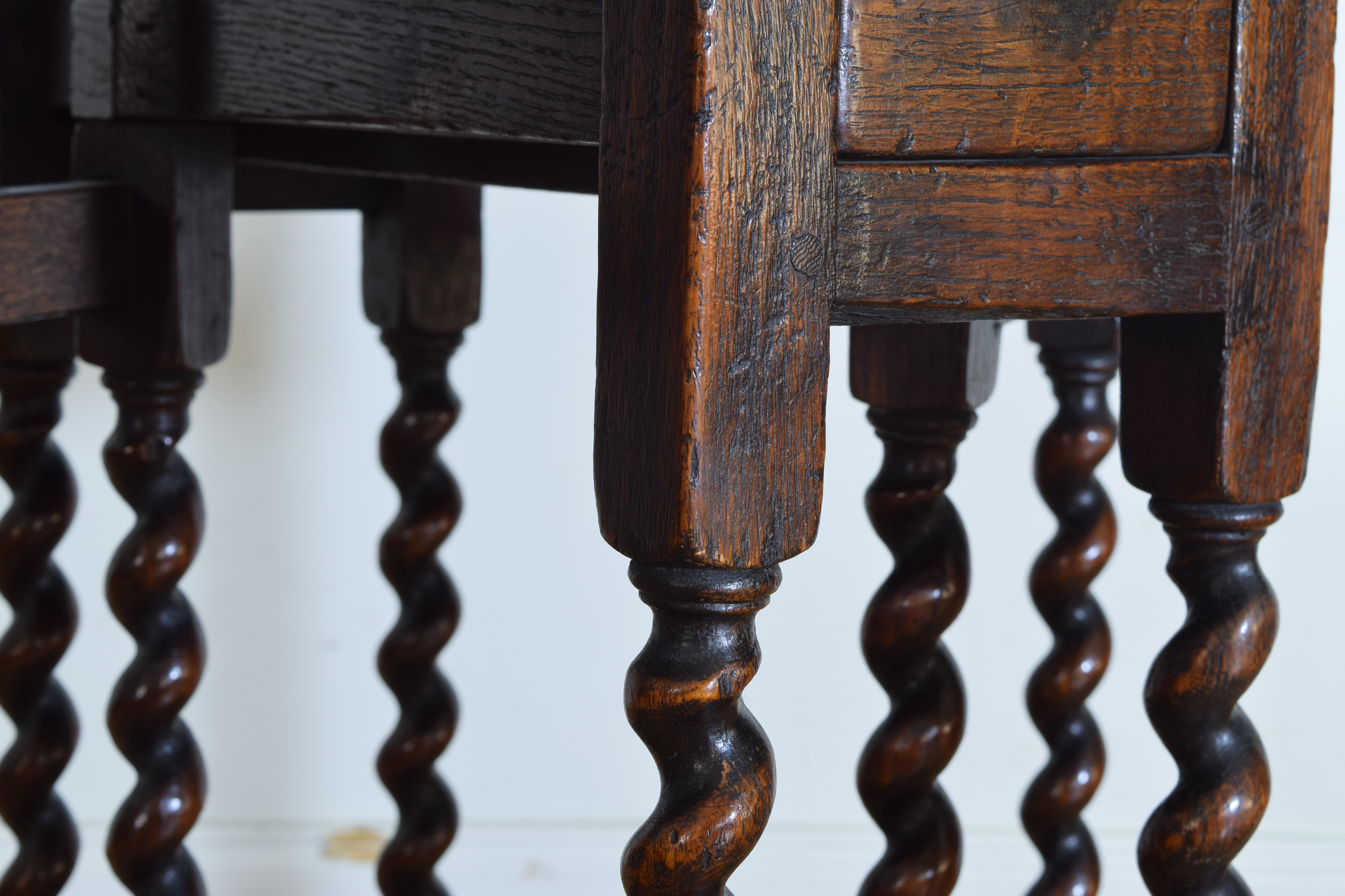 English Oak Drop-Leaf Table with One-Drawer, 19th Century 6