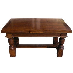French Early Oak Expandable Farm Table. Circa 1810