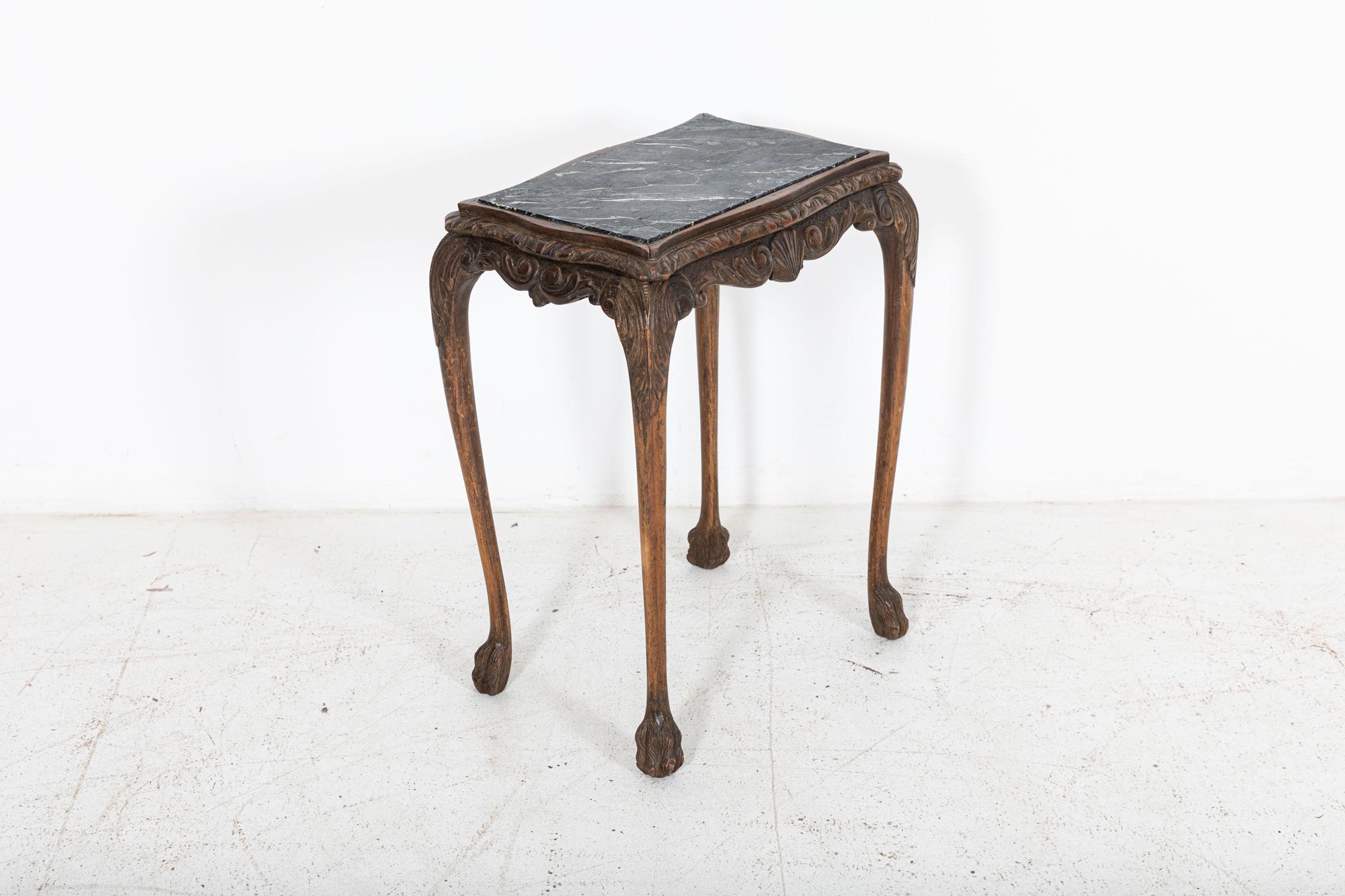 Circa 1900

English oak & faux marble lion paw side table

Excellent patination and form

Measures: W 49 x D 32 x H 65 cm.

    