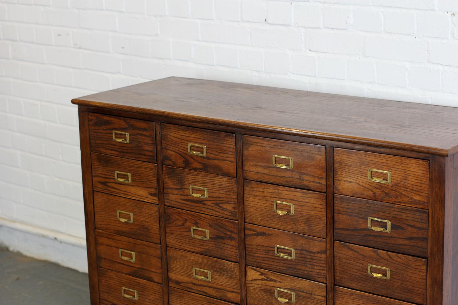 Edwardian English Oak Filing Drawers, circa 1910 