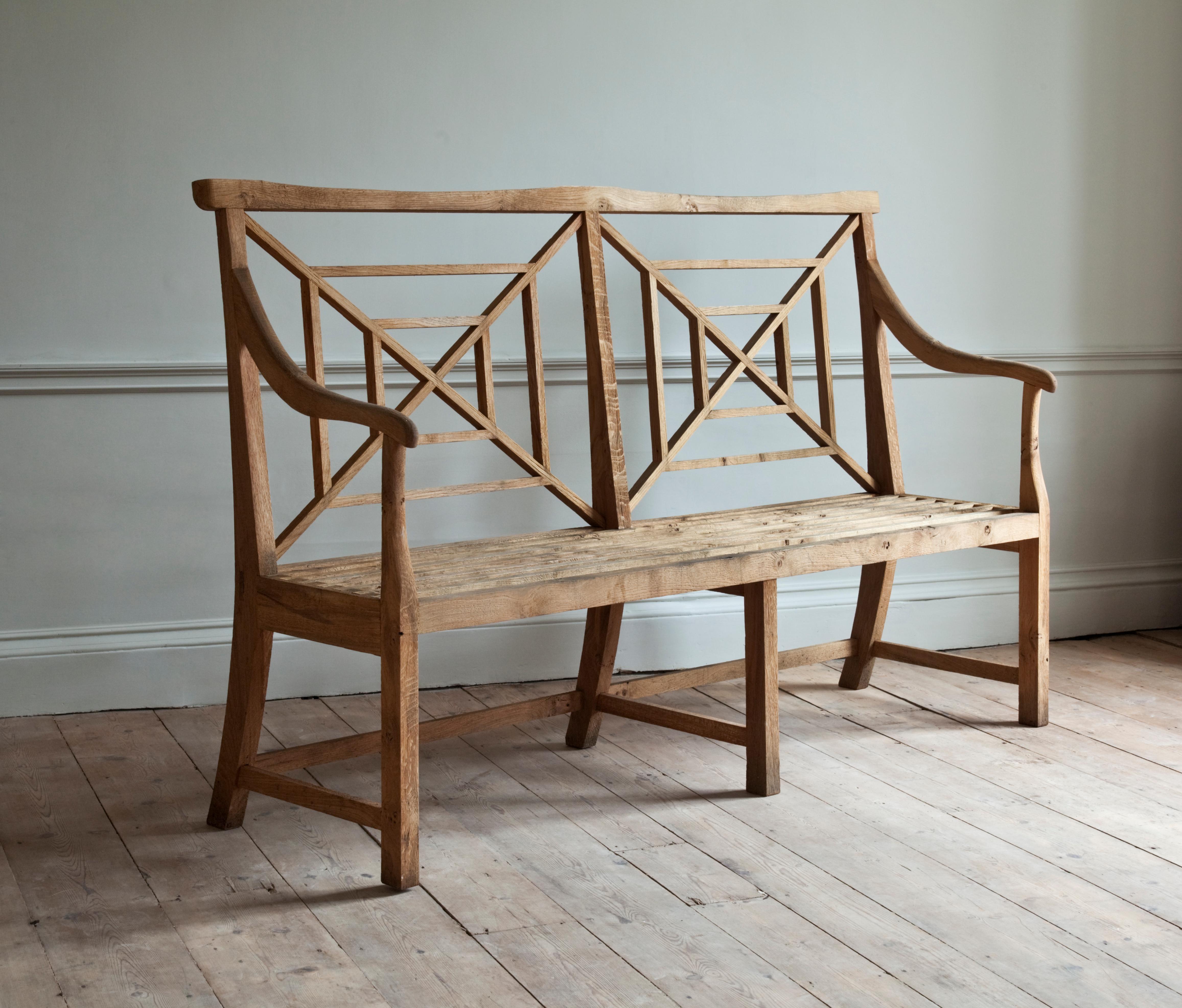 oak outdoor bench