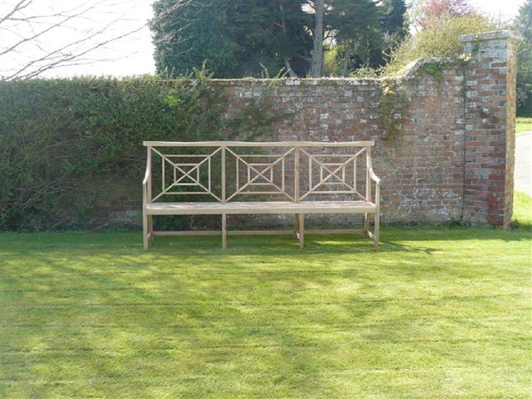 Carved English Oak garden bench