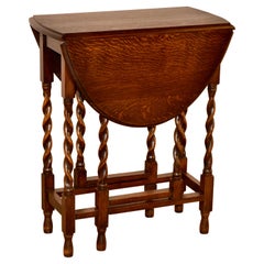 English Oak Gate Leg Table, c.1900