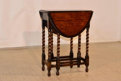 English Oak Gate Leg Table, circa 1900