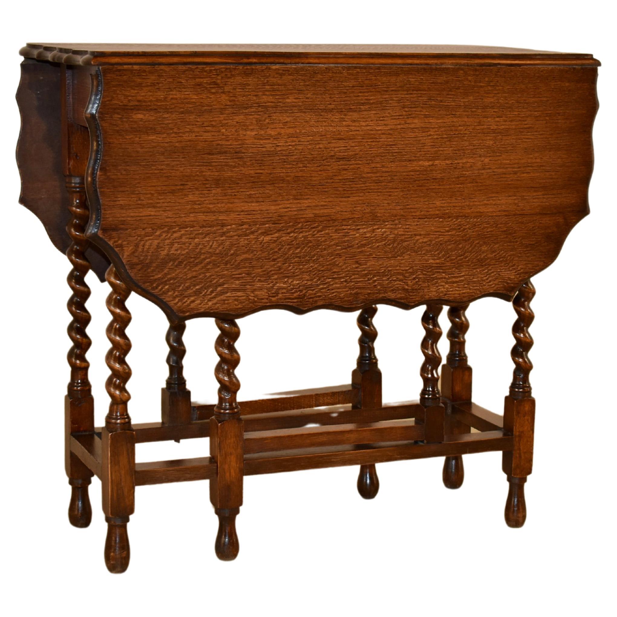 English Oak Gateleg Table, Circa 1900 For Sale