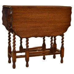 Antique English Oak Gateleg Table, Circa 1900