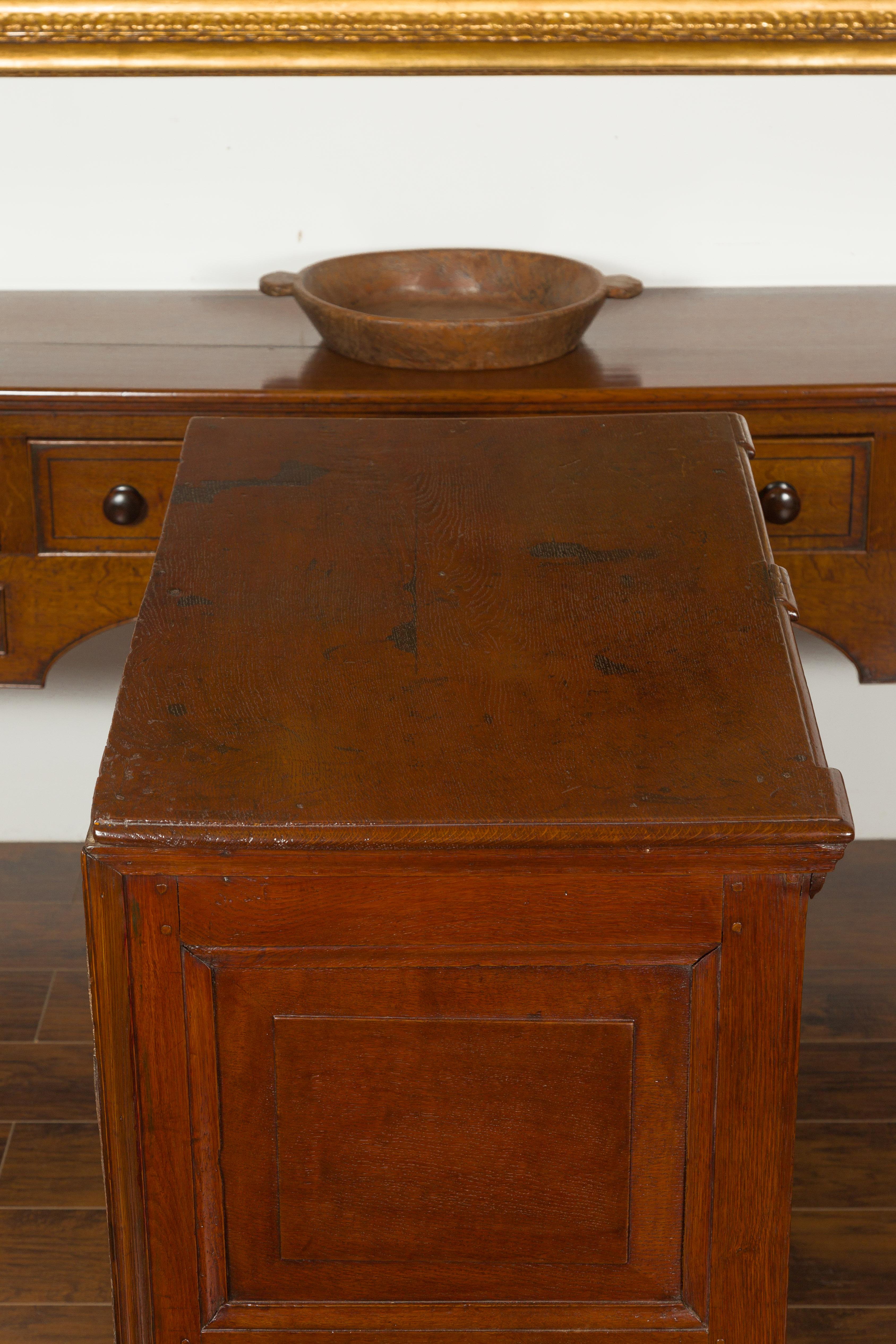 English Oak Georgian Period Geometric Front Five-Drawer Chest, circa 1800 For Sale 14