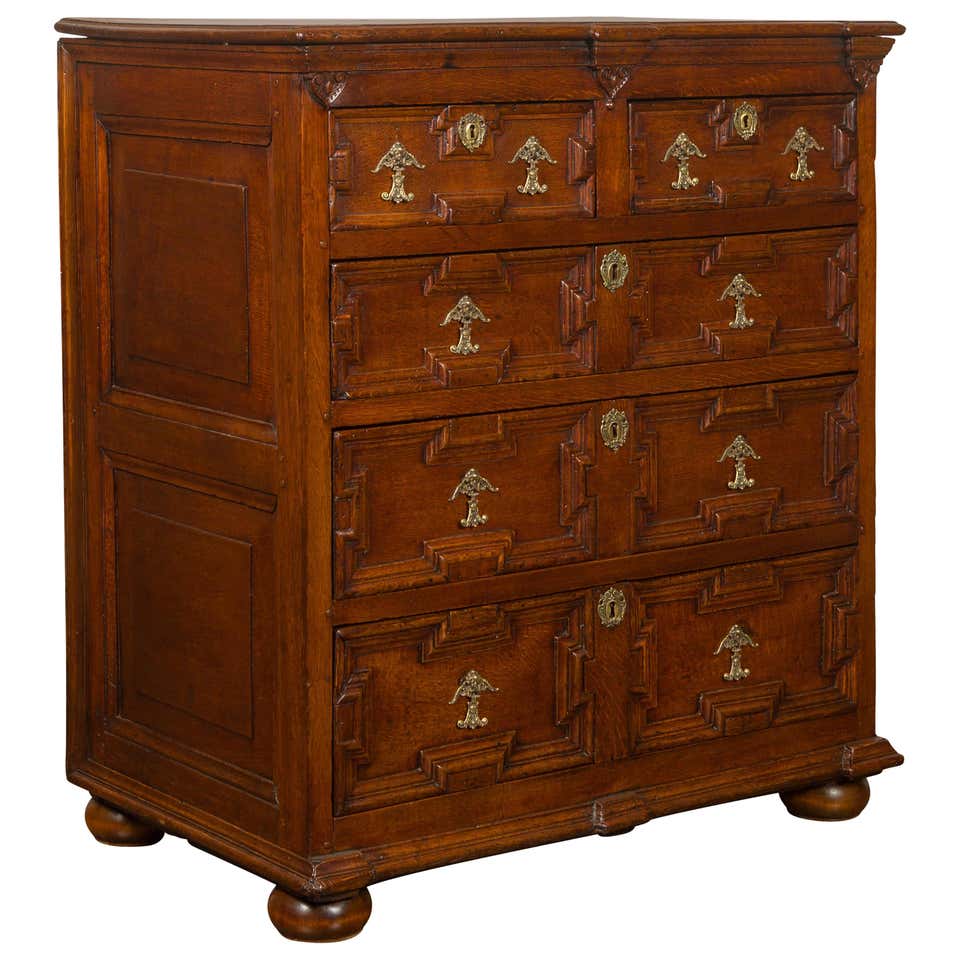 Mid-18th Century Large English George III Geometric Front Five-Drawer ...