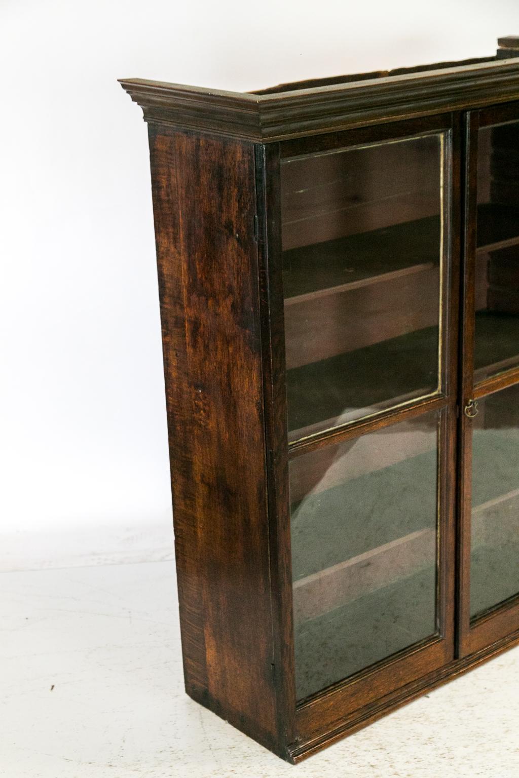 English Oak Glass Front Hanging Cabinet 5