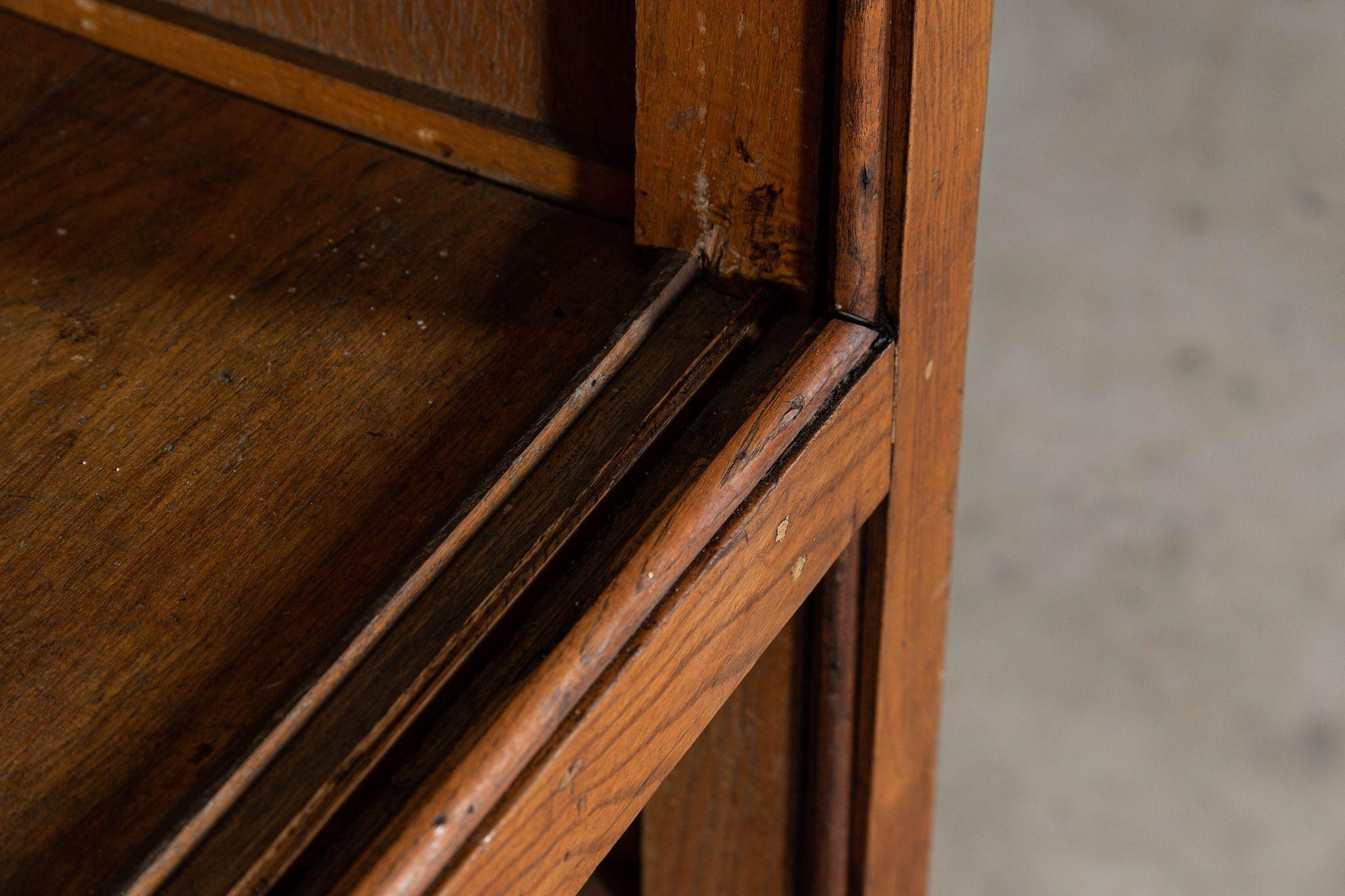 English Oak Glazed Haberdashery Cabinet 7