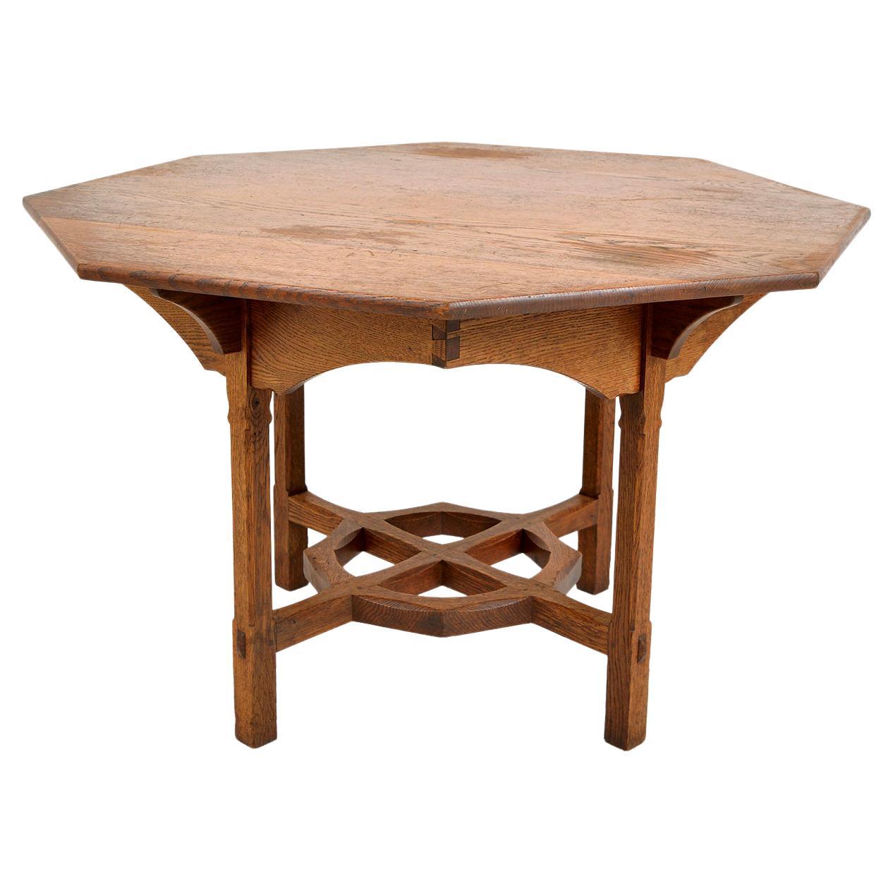 English Oak Gordon Russell Arts & Crafts Octagonal Table Dining Cotswold School