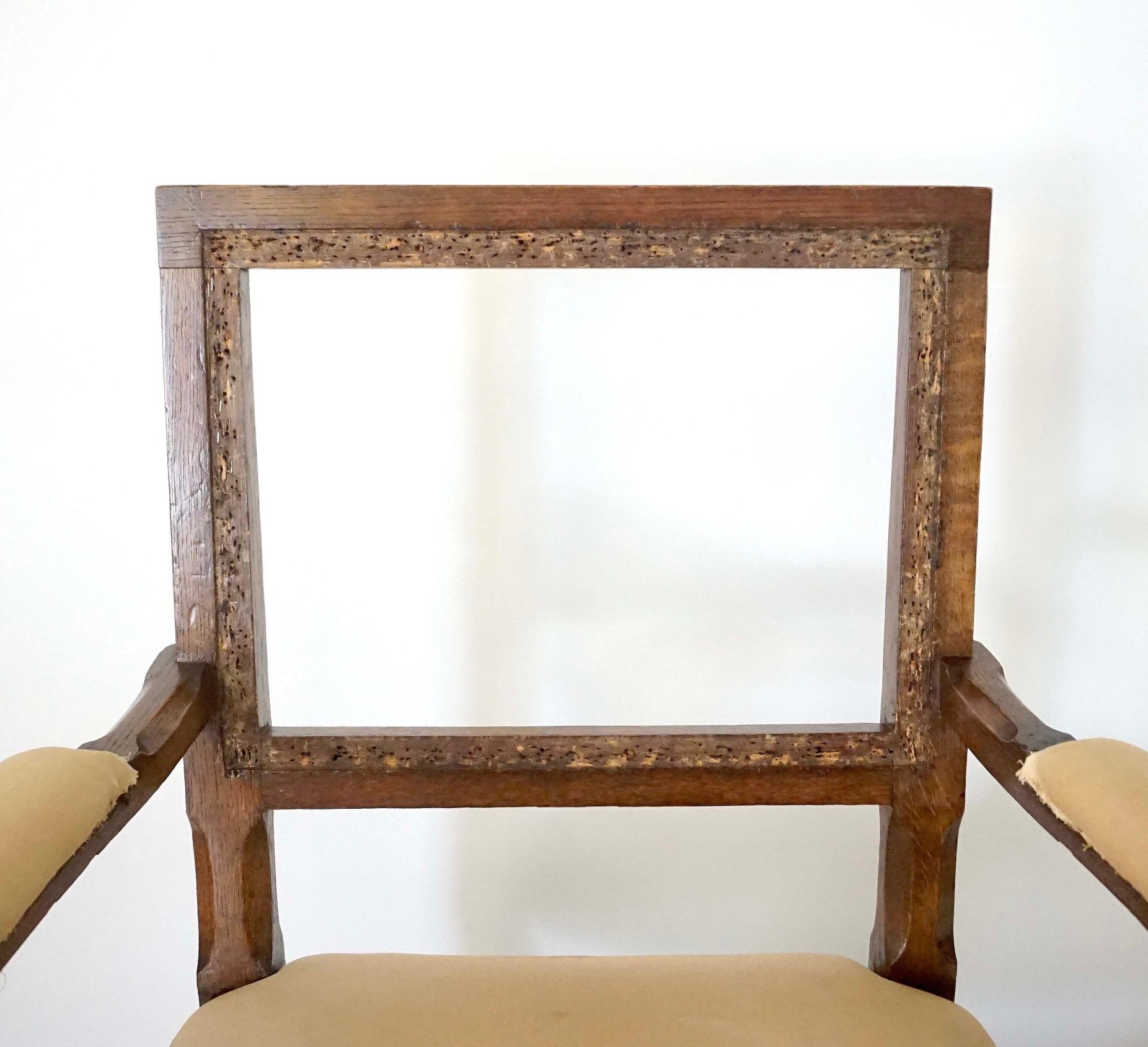 English Oak Gothic Style Curule Armchairs Attributed to A.W.N. Pugin, circa 1830 For Sale 6