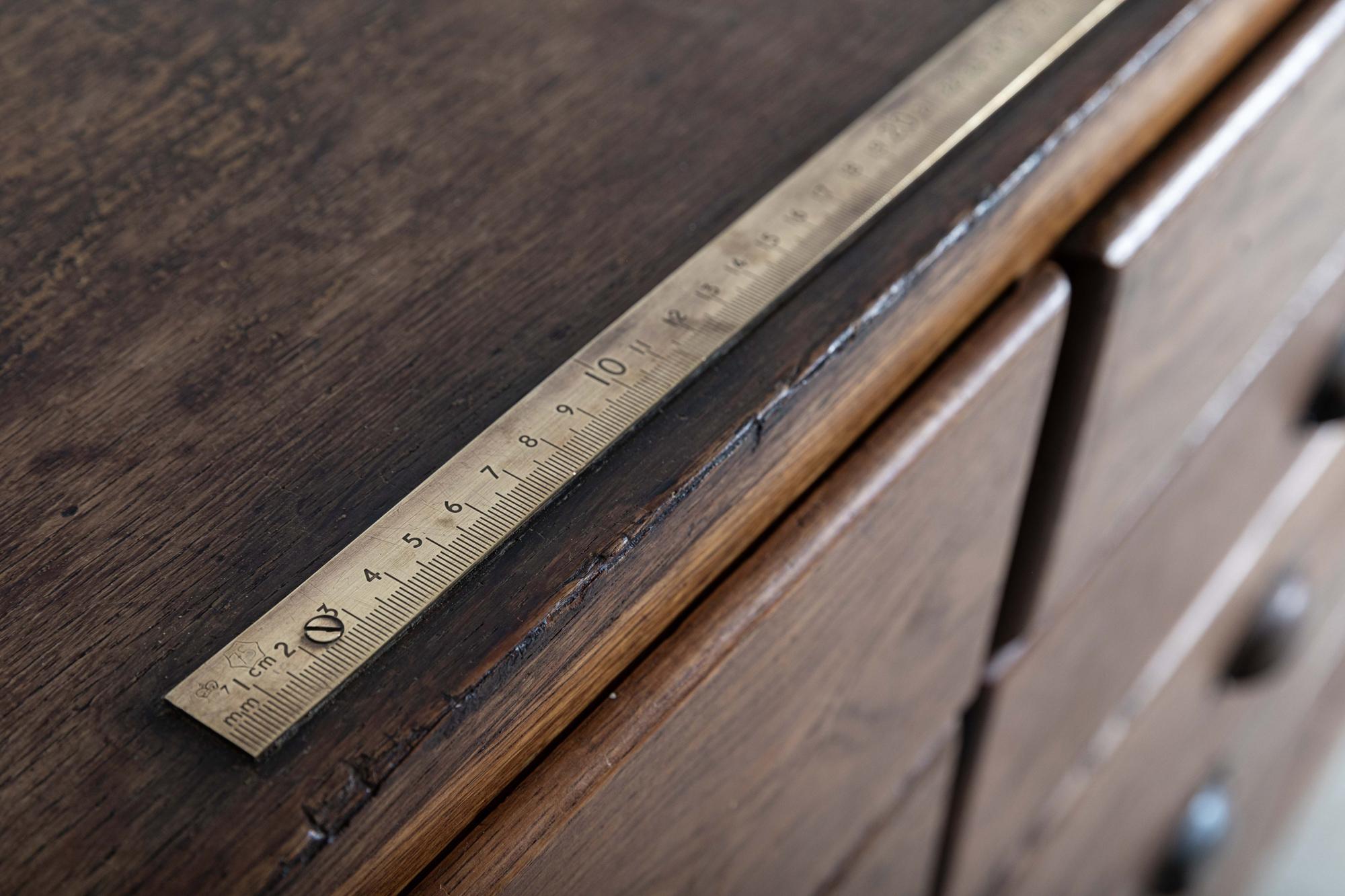 English Oak Haberdashery Bank of Drawers Cabinet 6