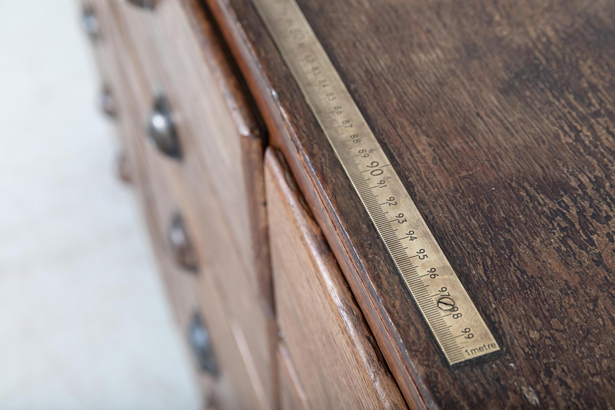 English Oak Haberdashery Bank of Drawers Cabinet 1