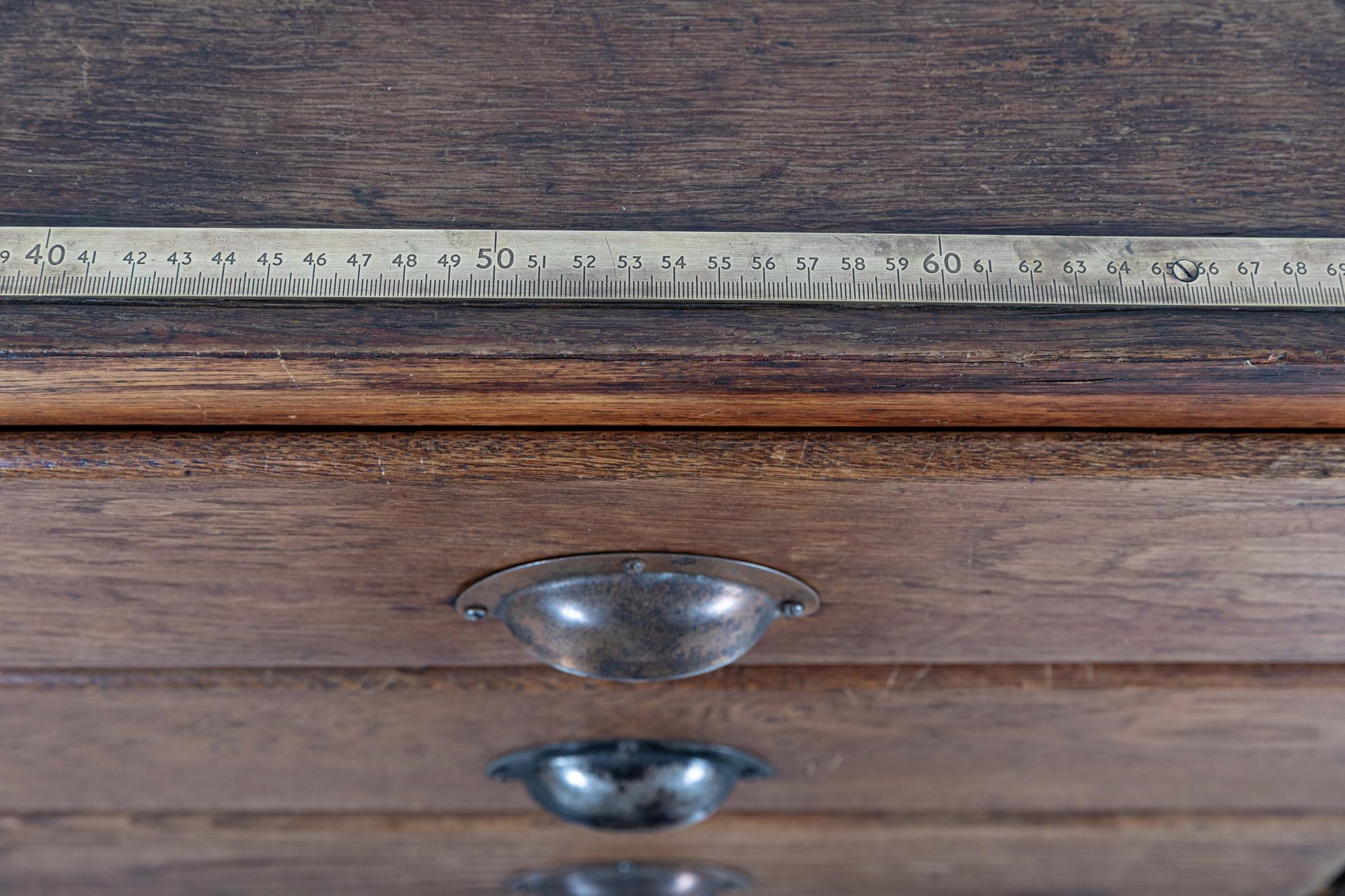 English Oak Haberdashery Bank of Drawers Cabinet 3