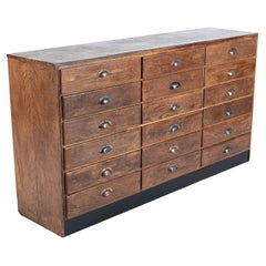 English Oak Haberdashery Bank of Drawers Cabinet