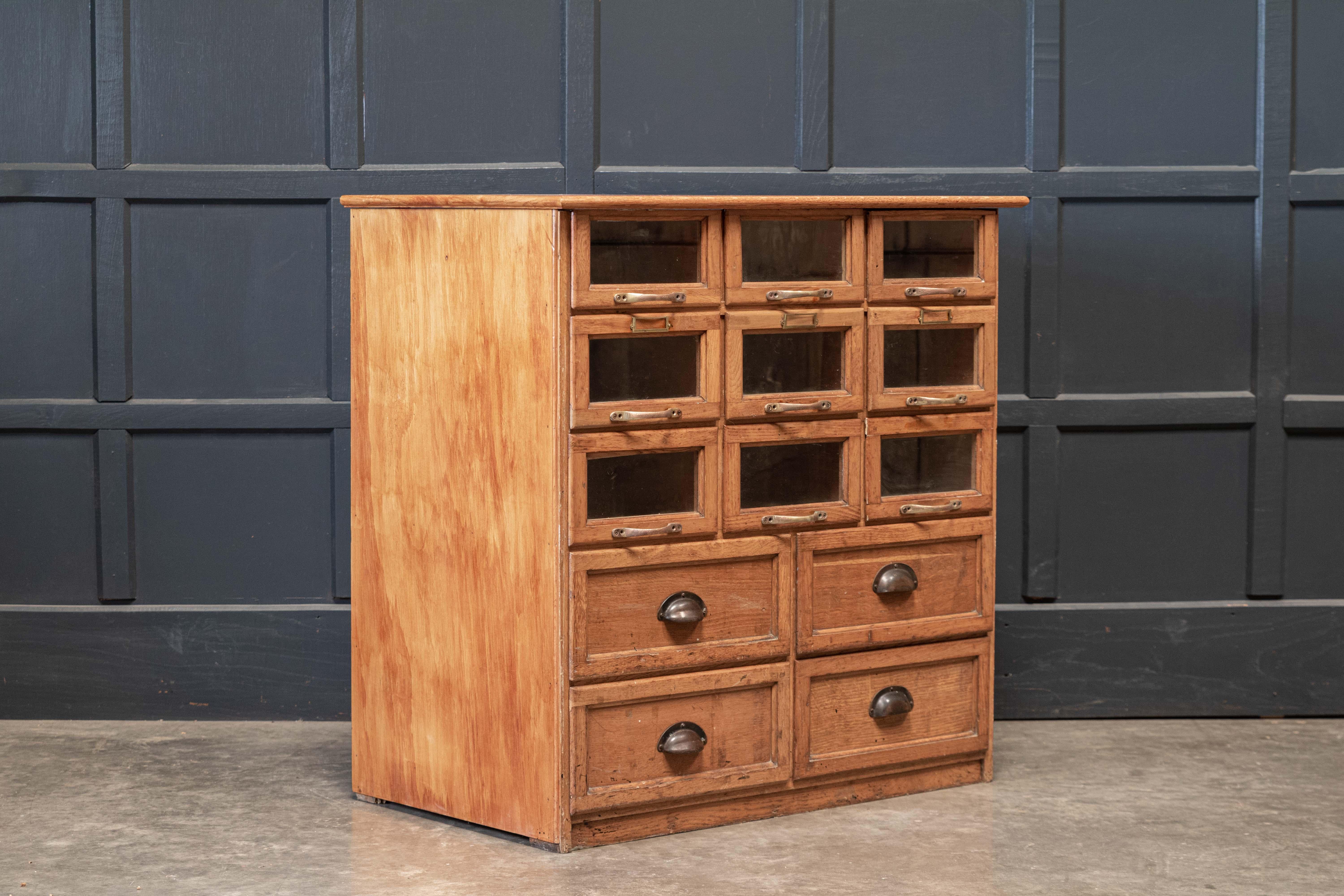 Circa 1950

English Oak Haberdashery Bank of Drawers

sku 441

W93 x D54 x H93cm

